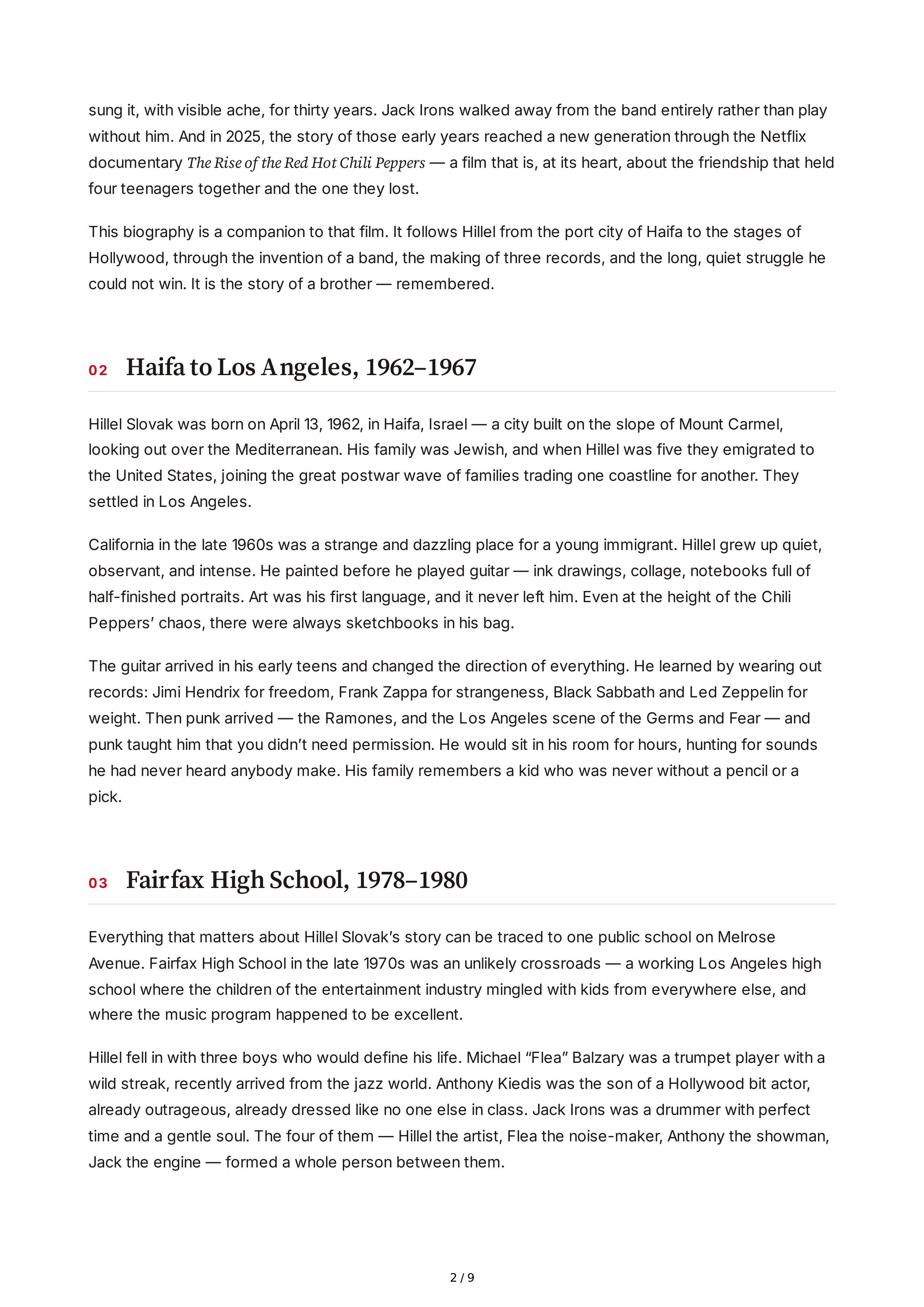 Netflix The Rise of the Red Hot Chili Pepper Biography — page 2