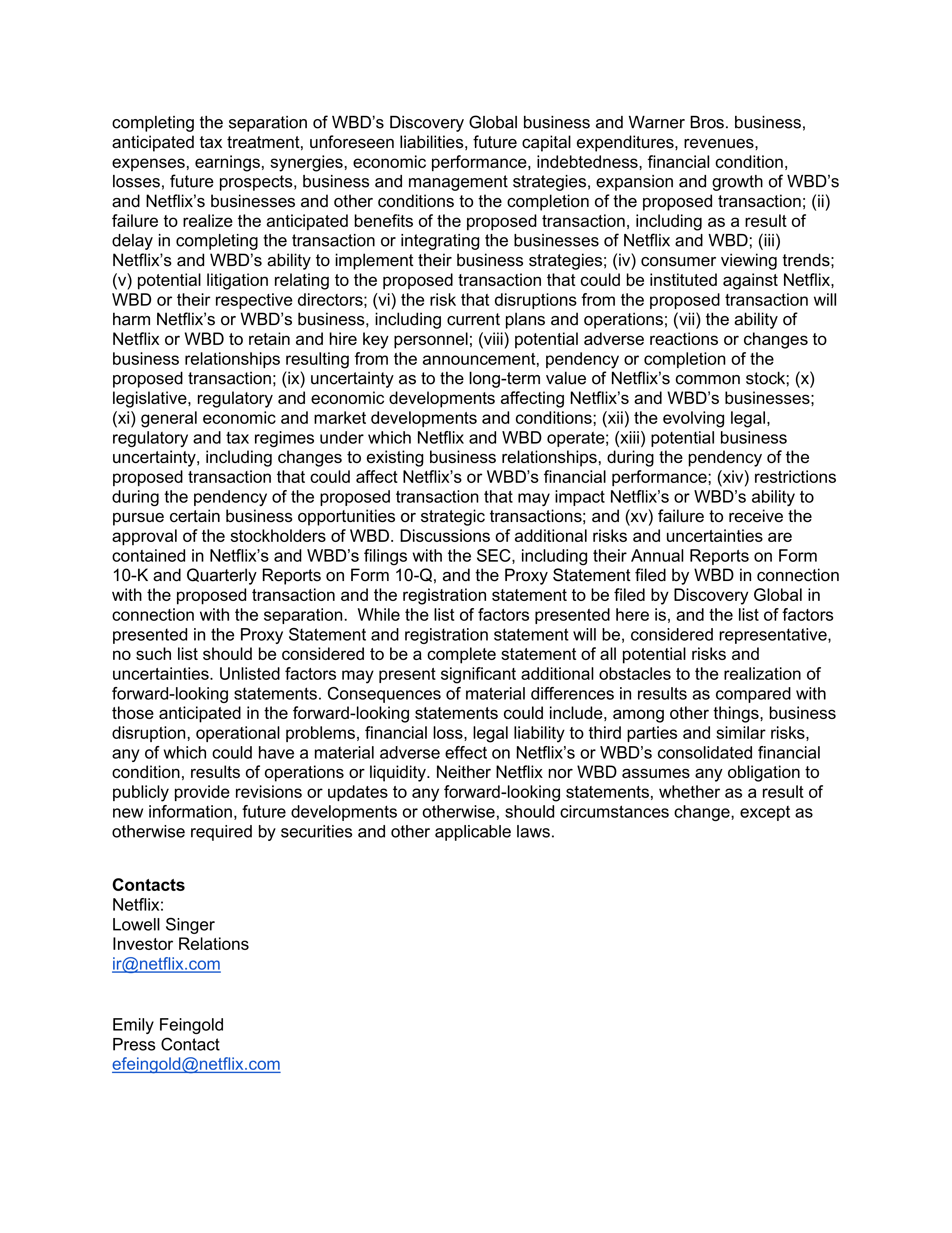 Netflix and Warner Bros. Amended Agreement — page 5