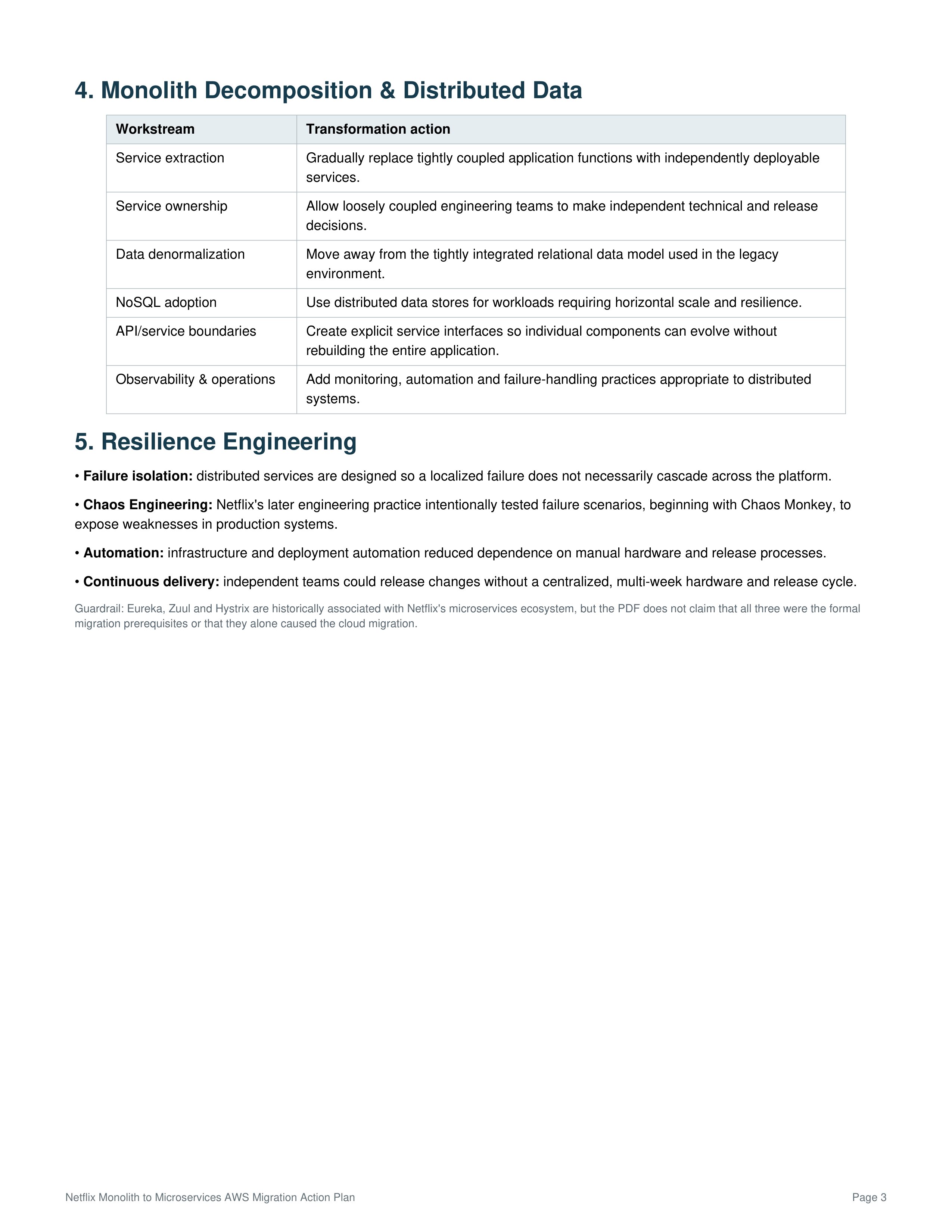 Netflix’s Monolith to Microservices AWS Migration Action Plan — page 3