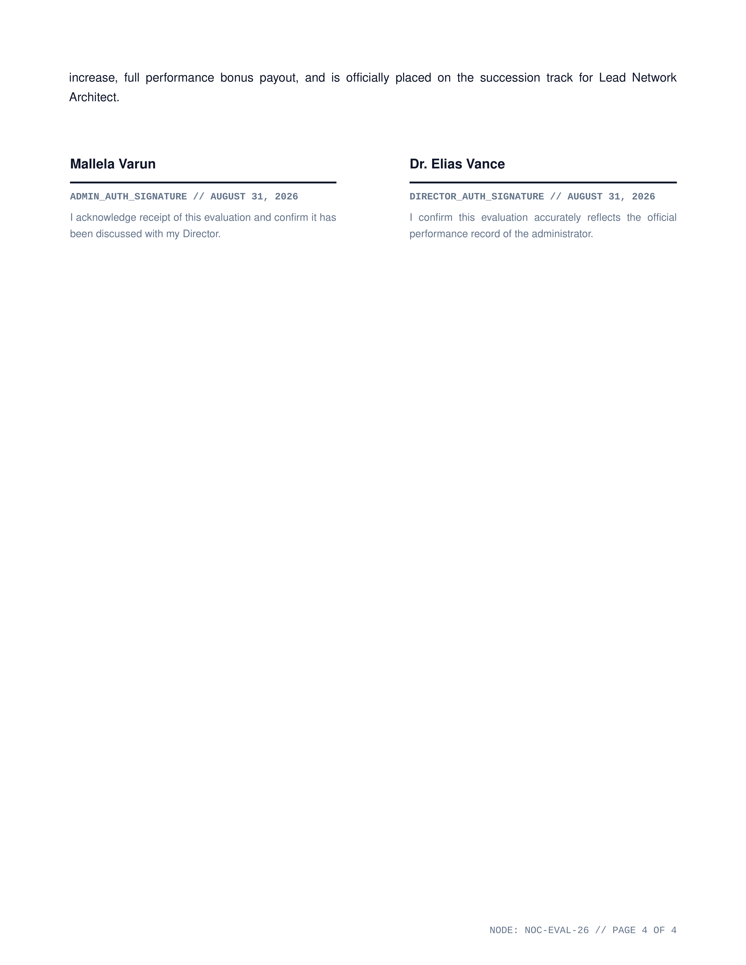 Network Administrator Performance Review — page 4