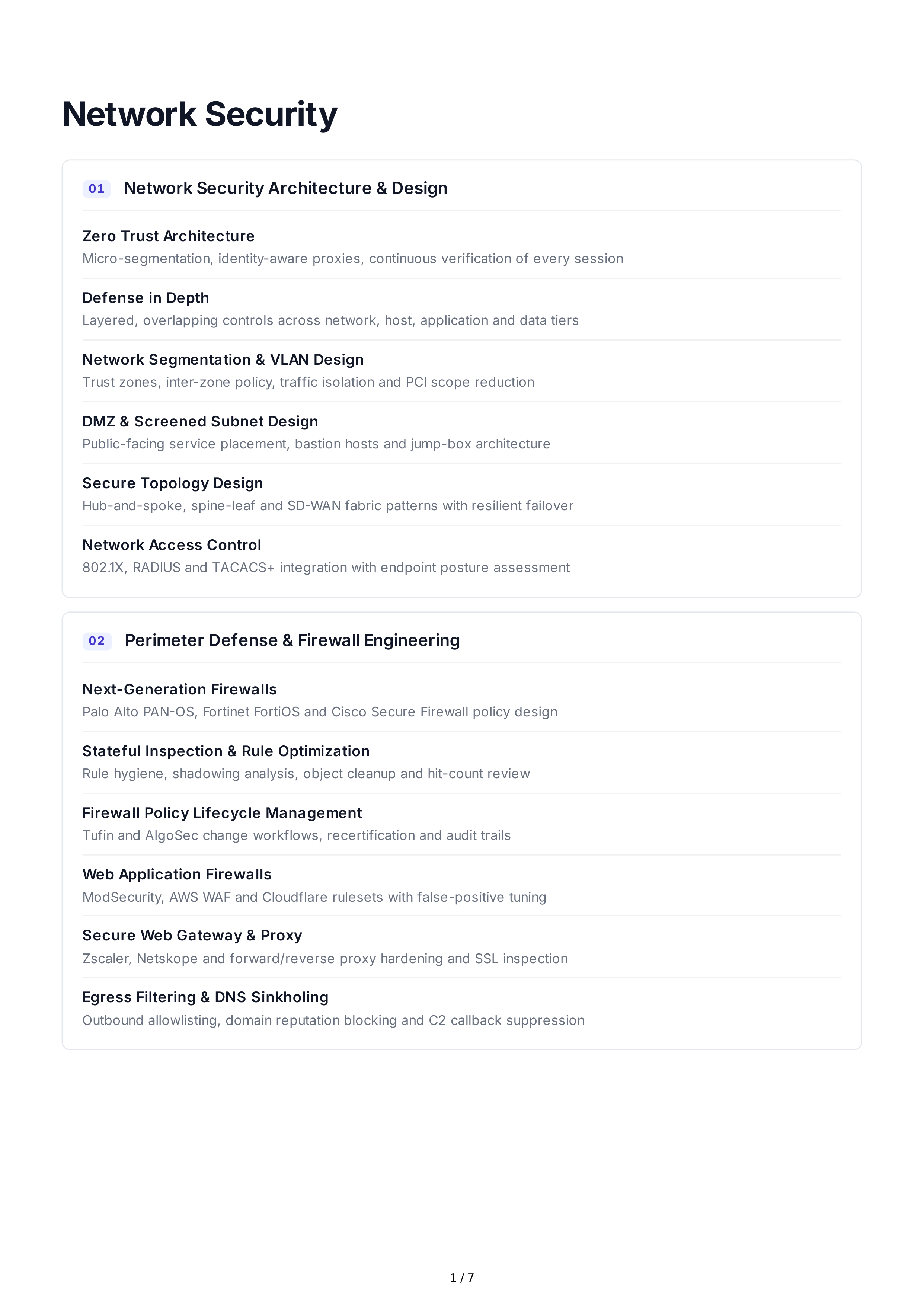 Network Security Technical Skills — page 1