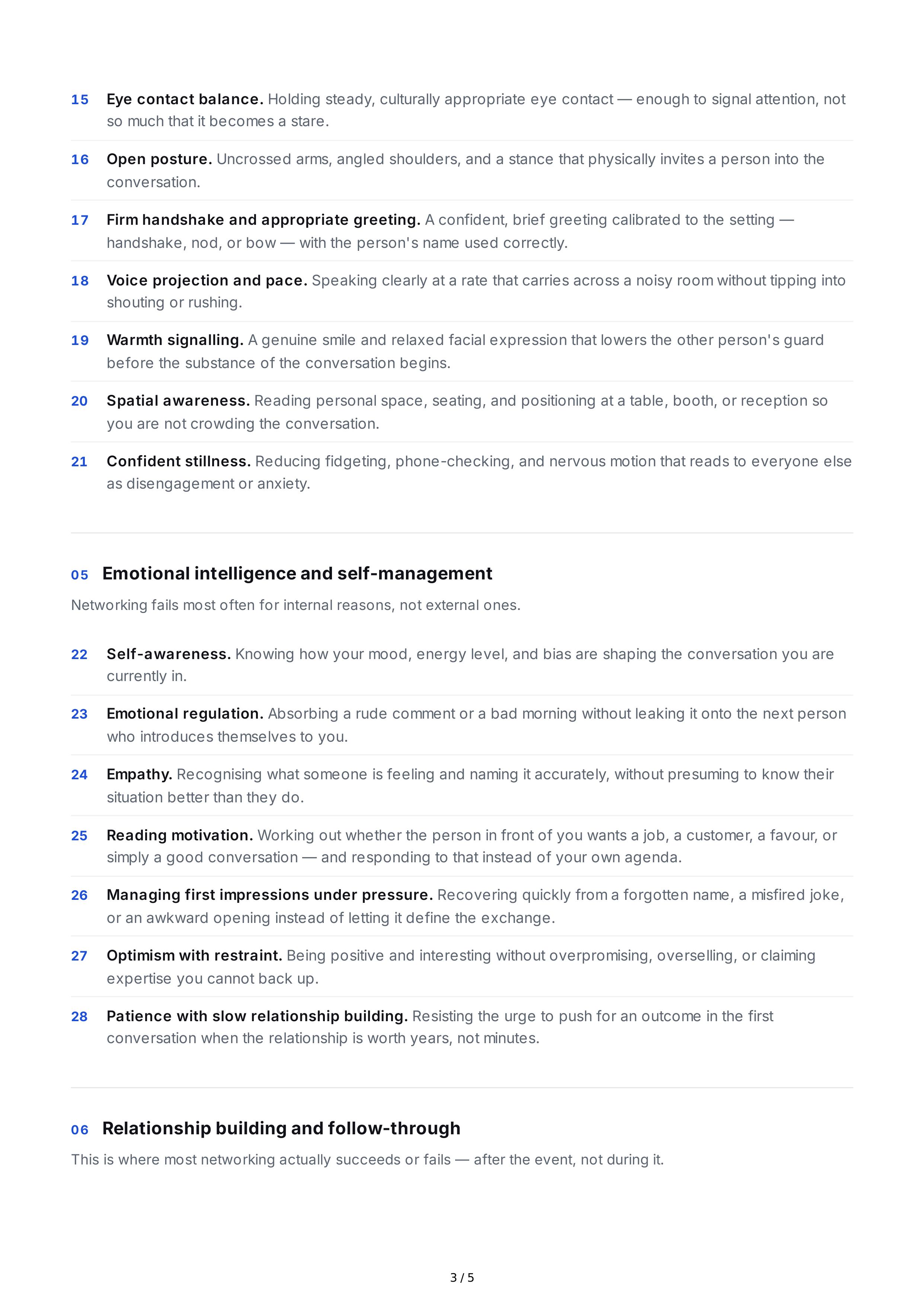 Networking Interpersonal Skills — page 3