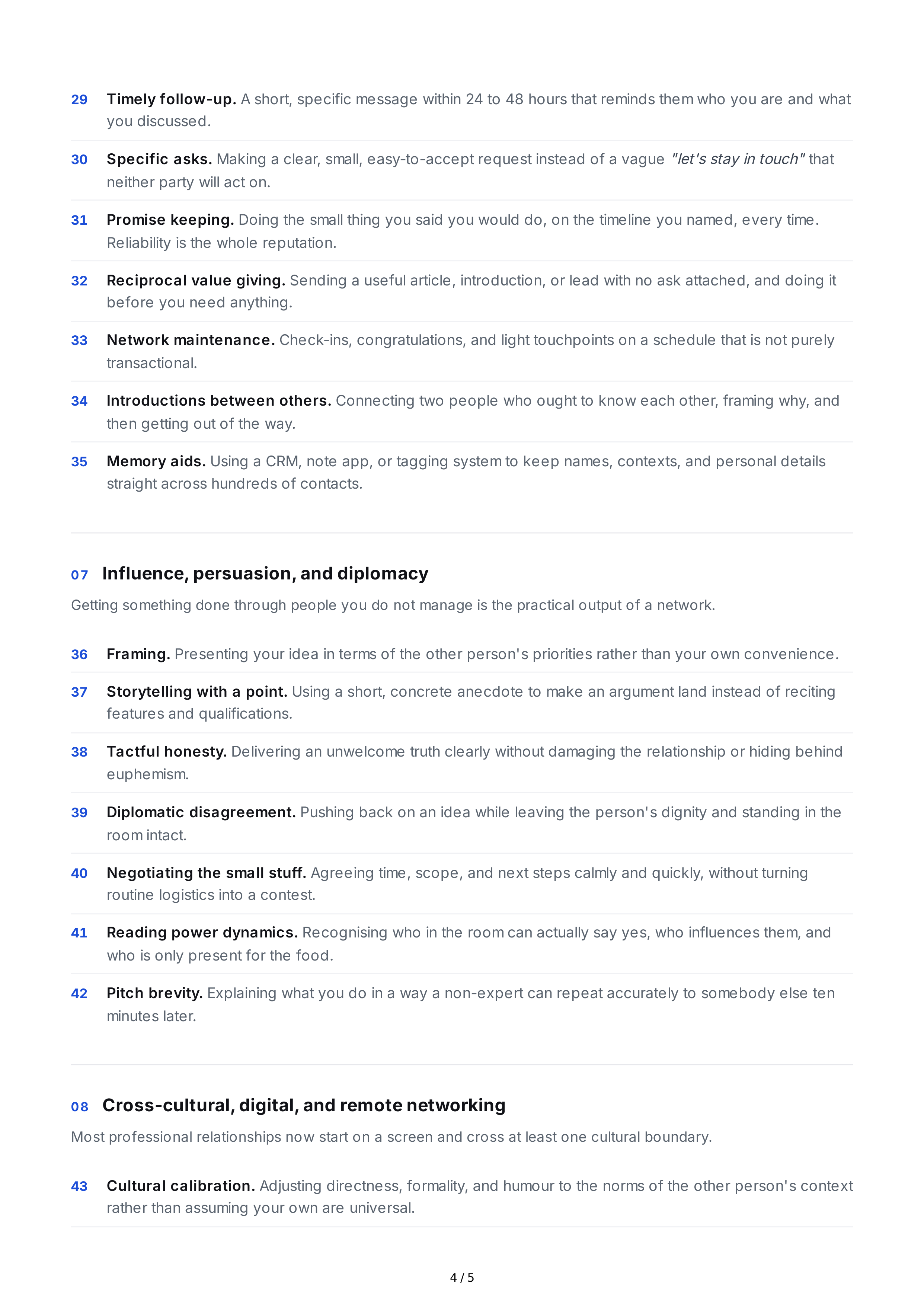 Networking Interpersonal Skills — page 4
