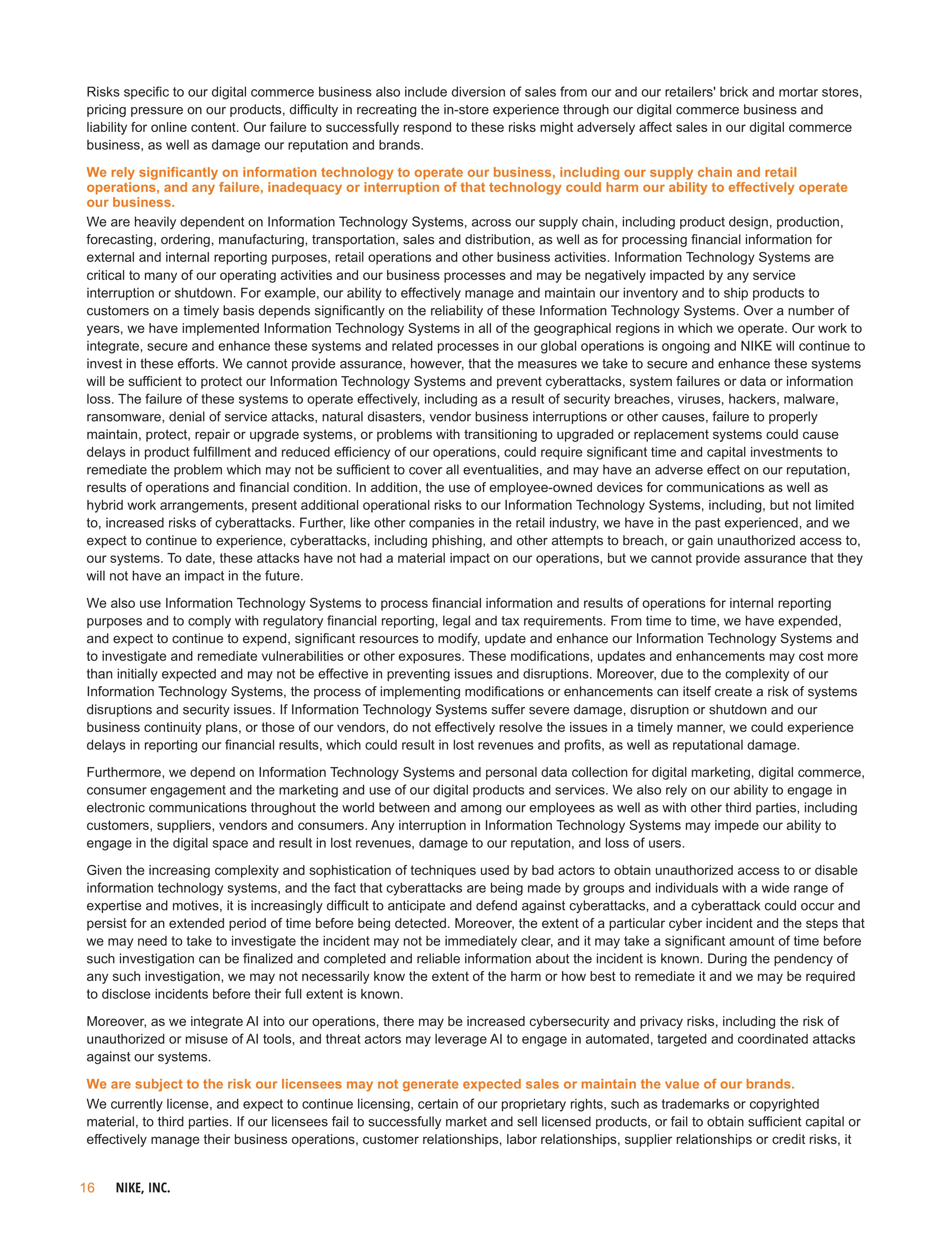 Nike Annual Report — page 19