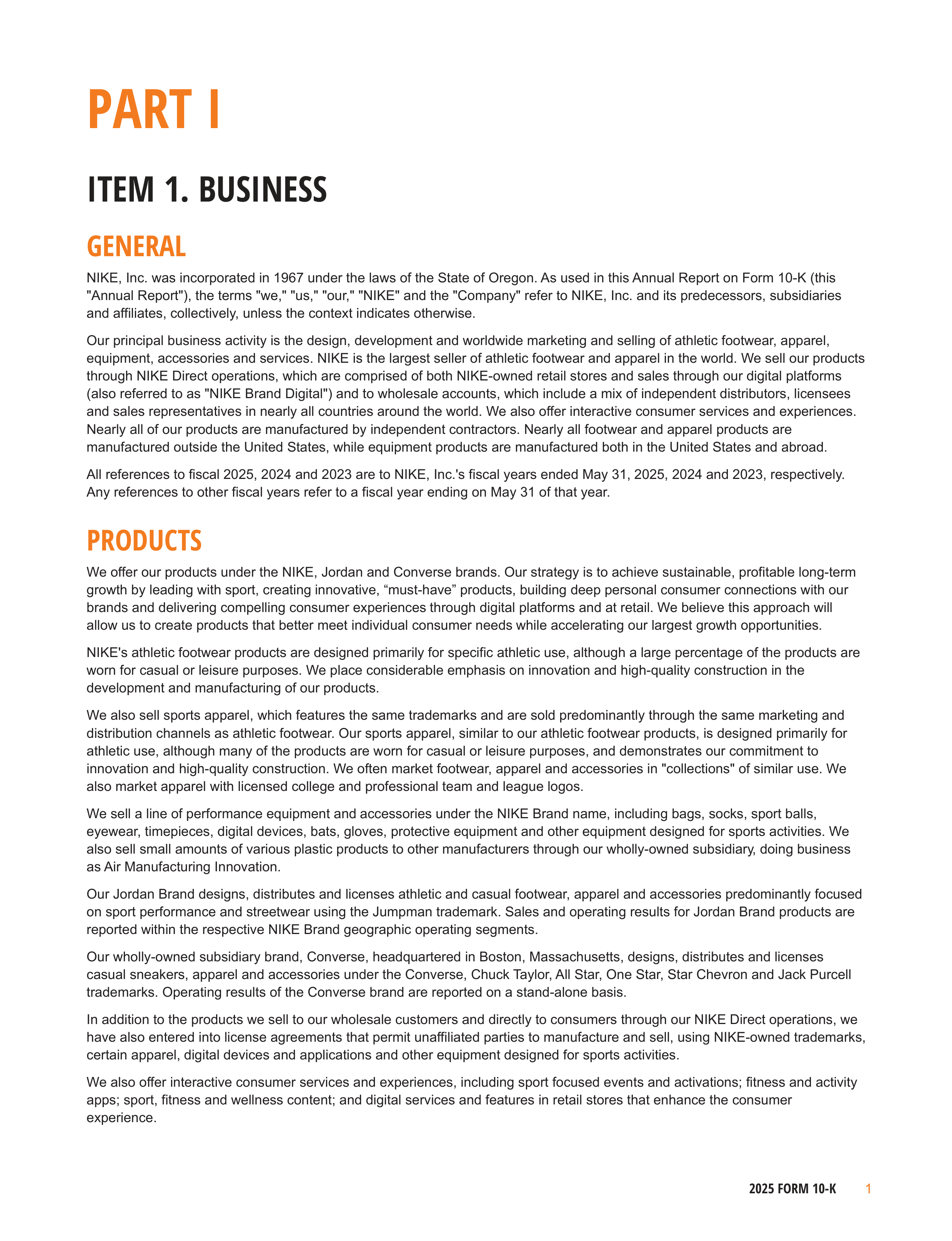 Nike Annual Report — page 4