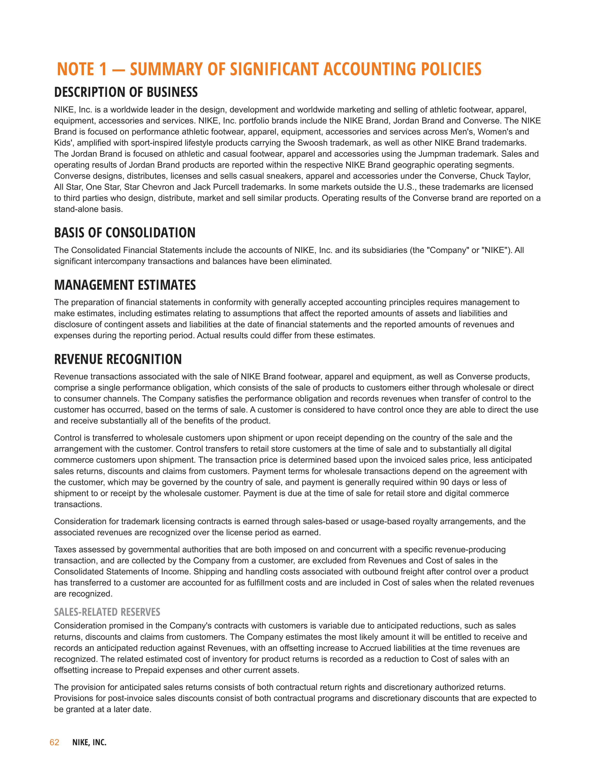Nike Annual Report — page 65