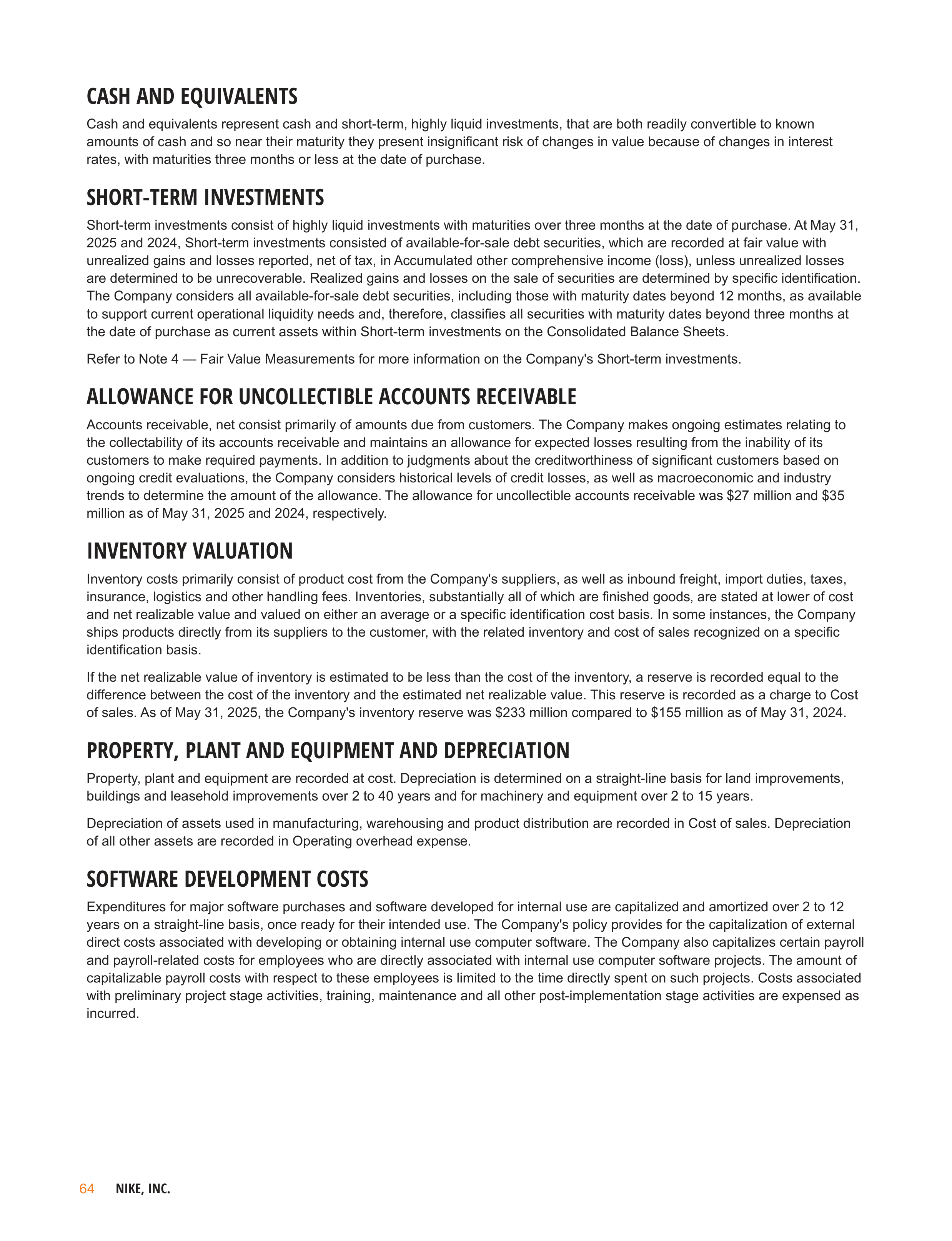 Nike Annual Report — page 67