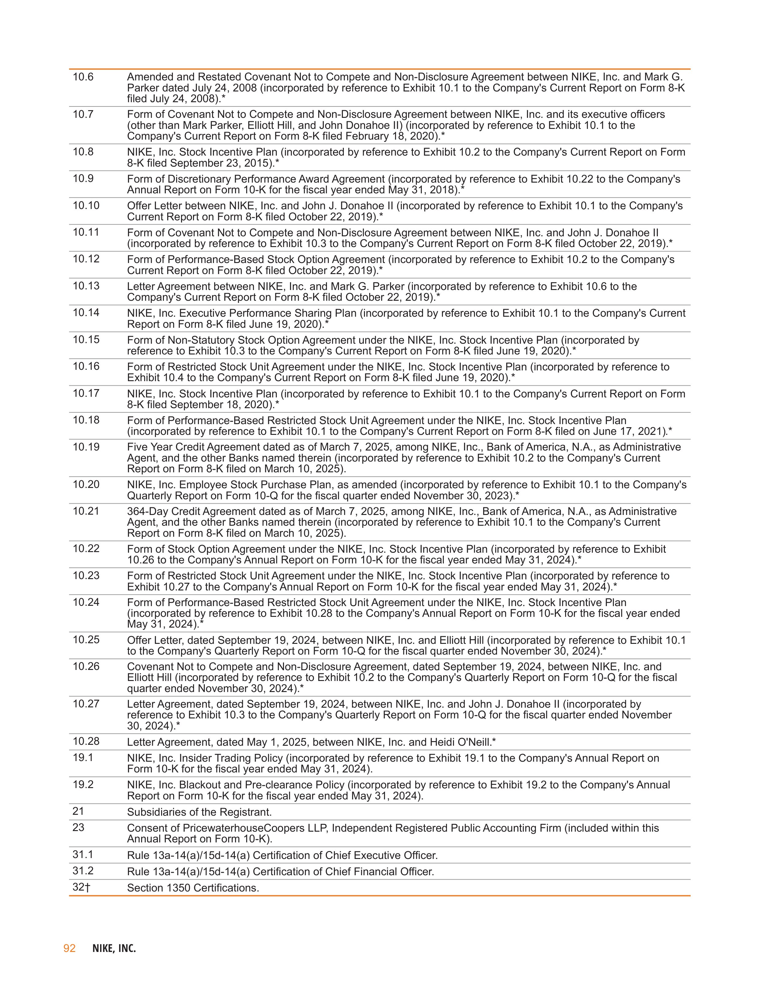 Nike Annual Report — page 95