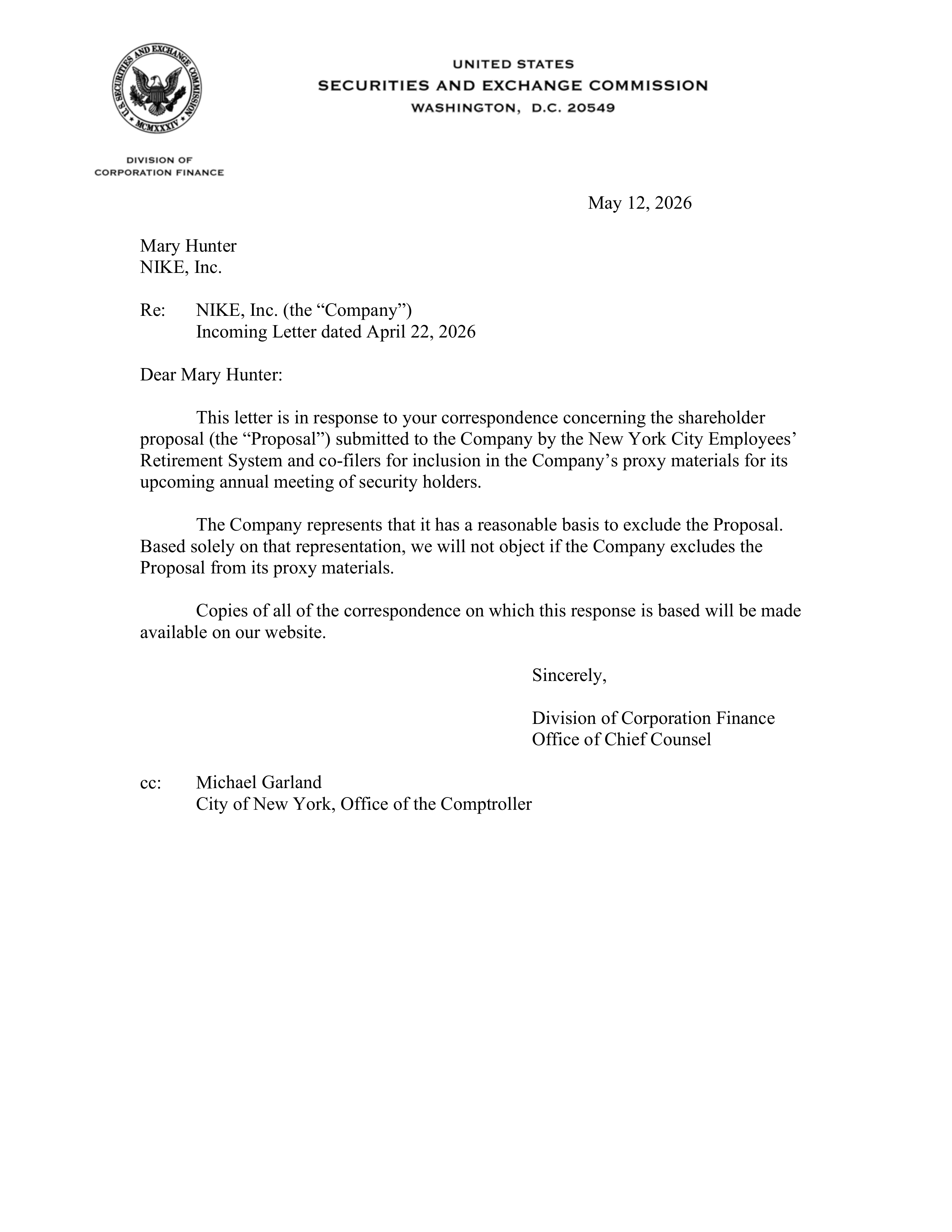 Nike Proposal  — page 1