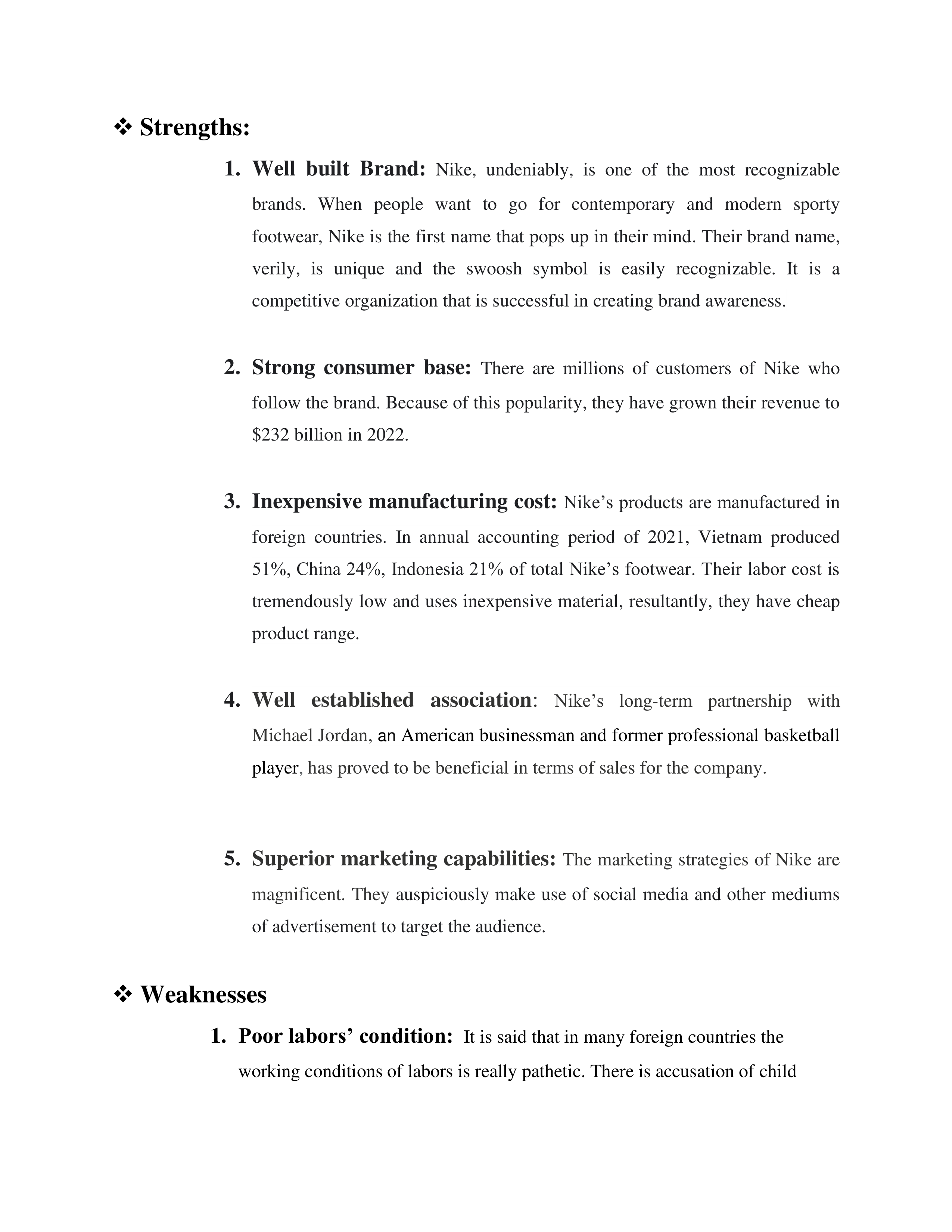 Nike SWOT Analysis — page 3