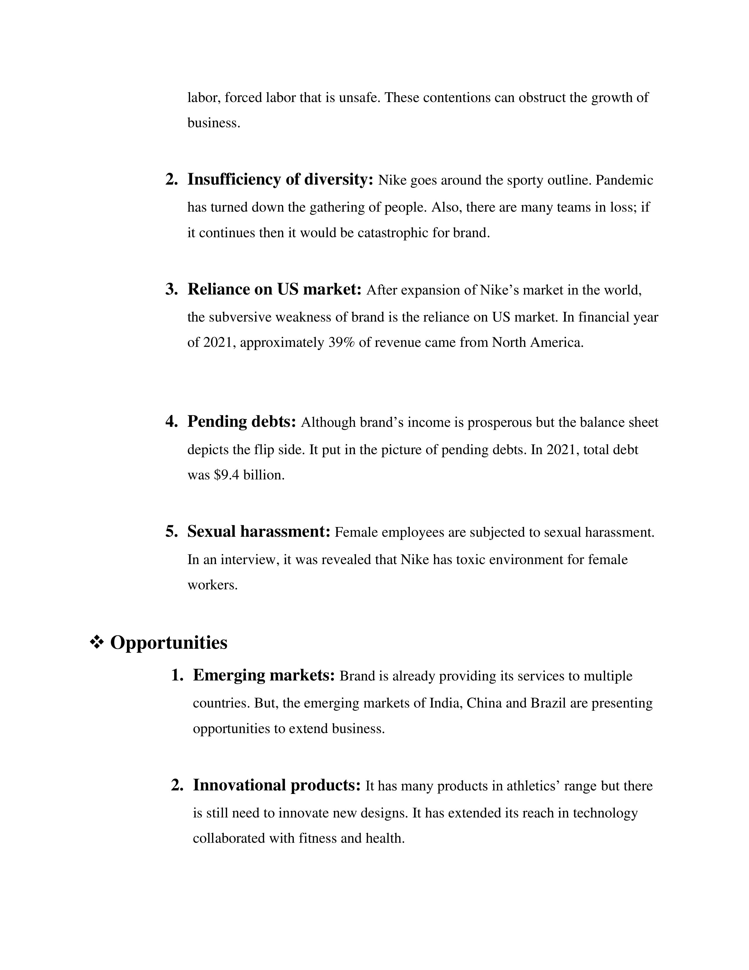Nike SWOT Analysis — page 4