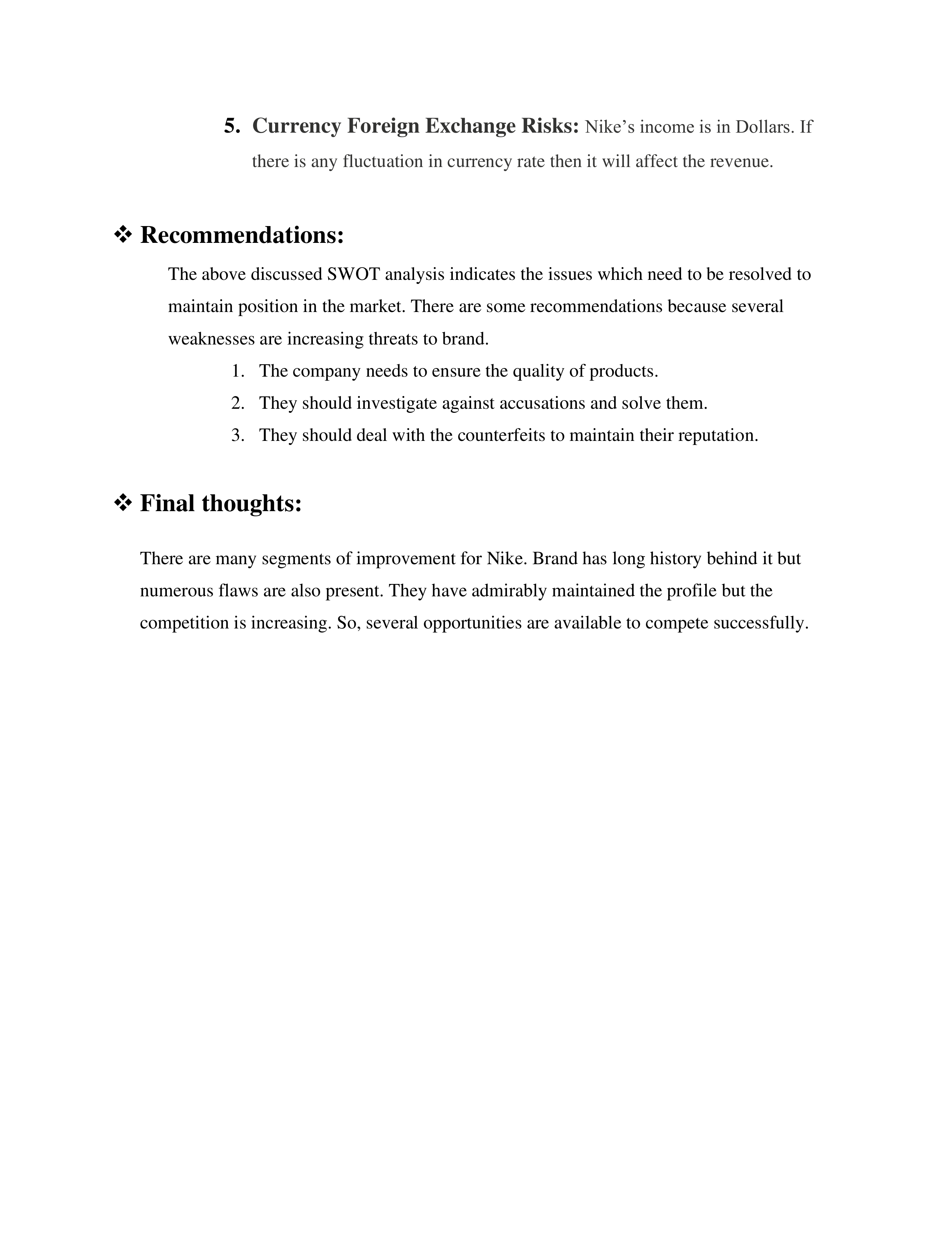 Nike SWOT Analysis — page 6