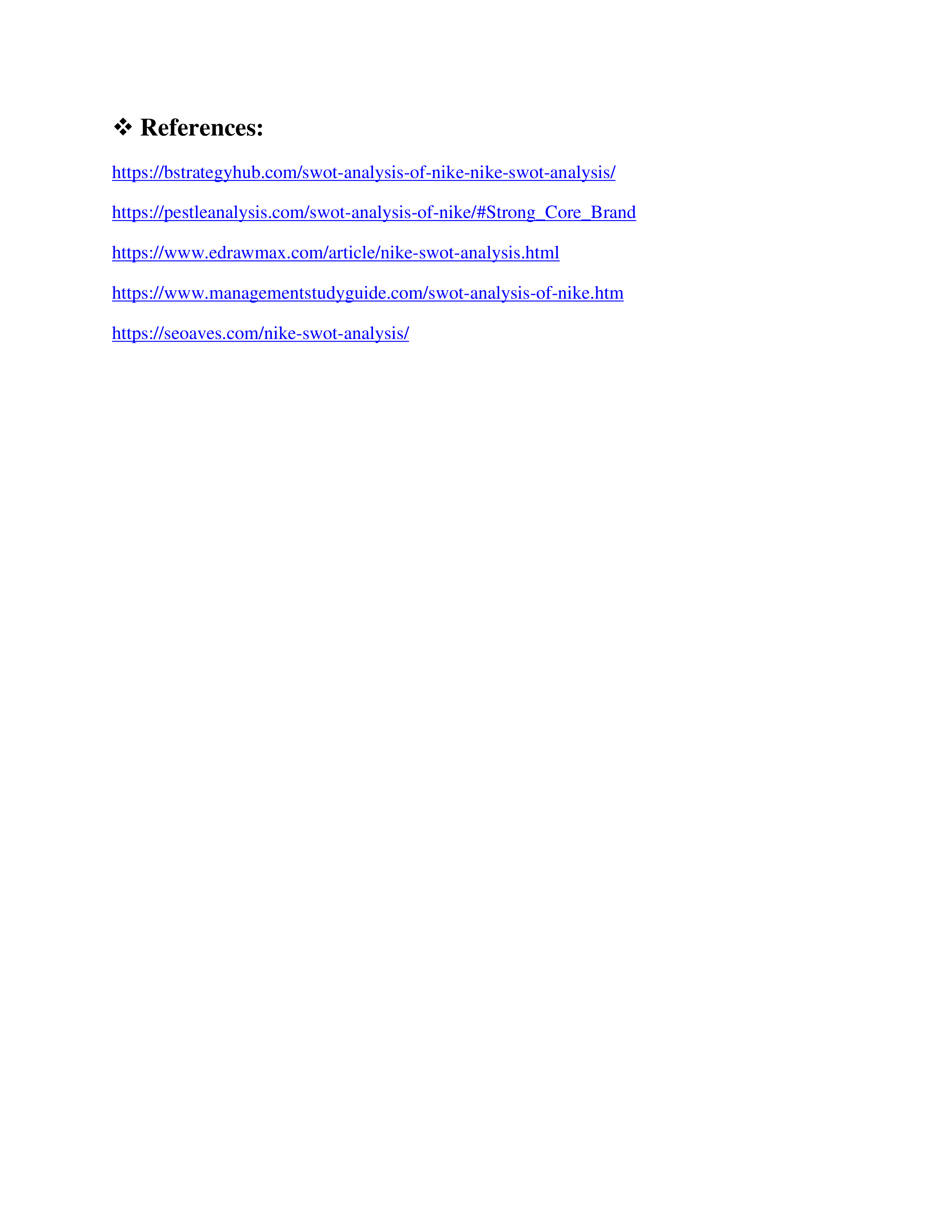 Nike SWOT Analysis — page 7