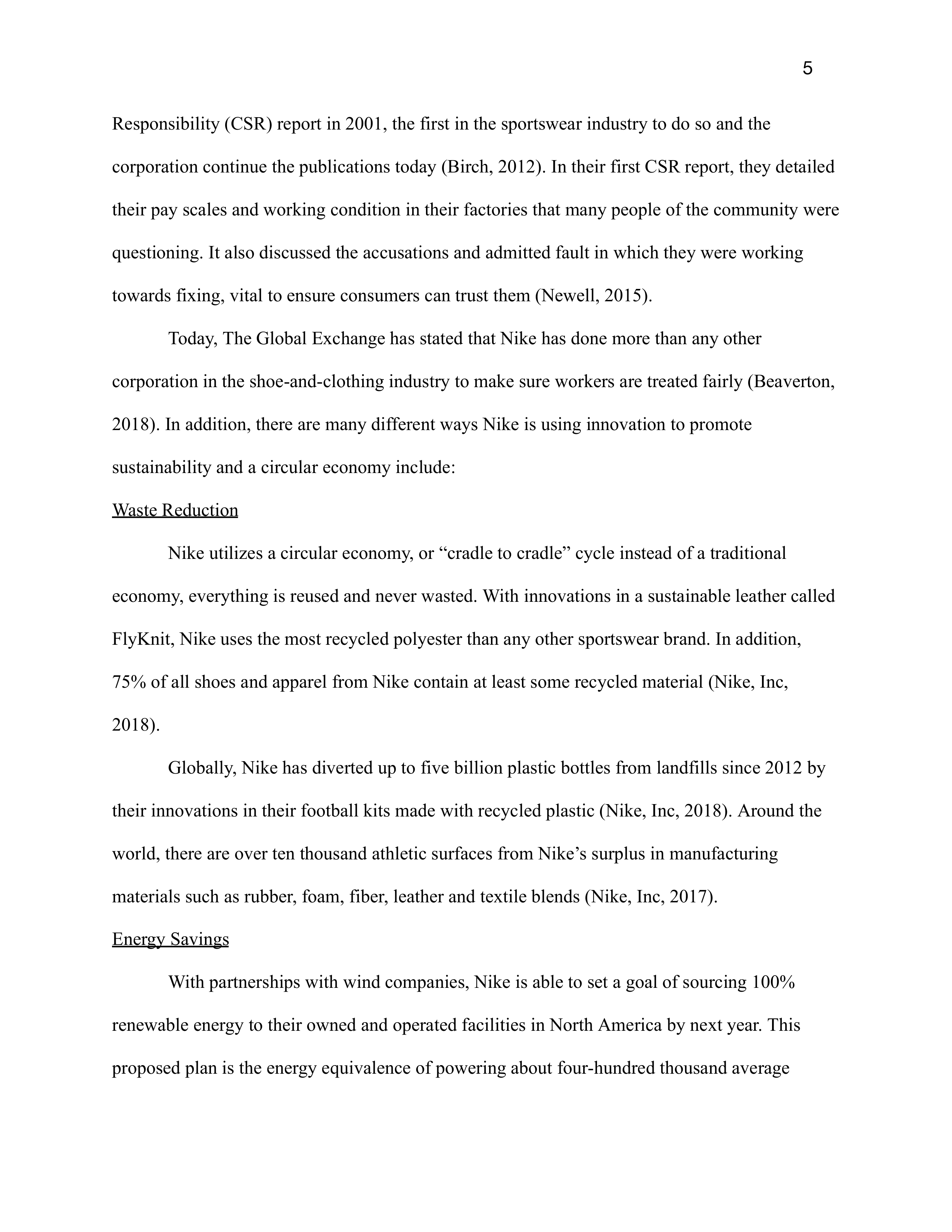 Nike Sustainability Report — page 5