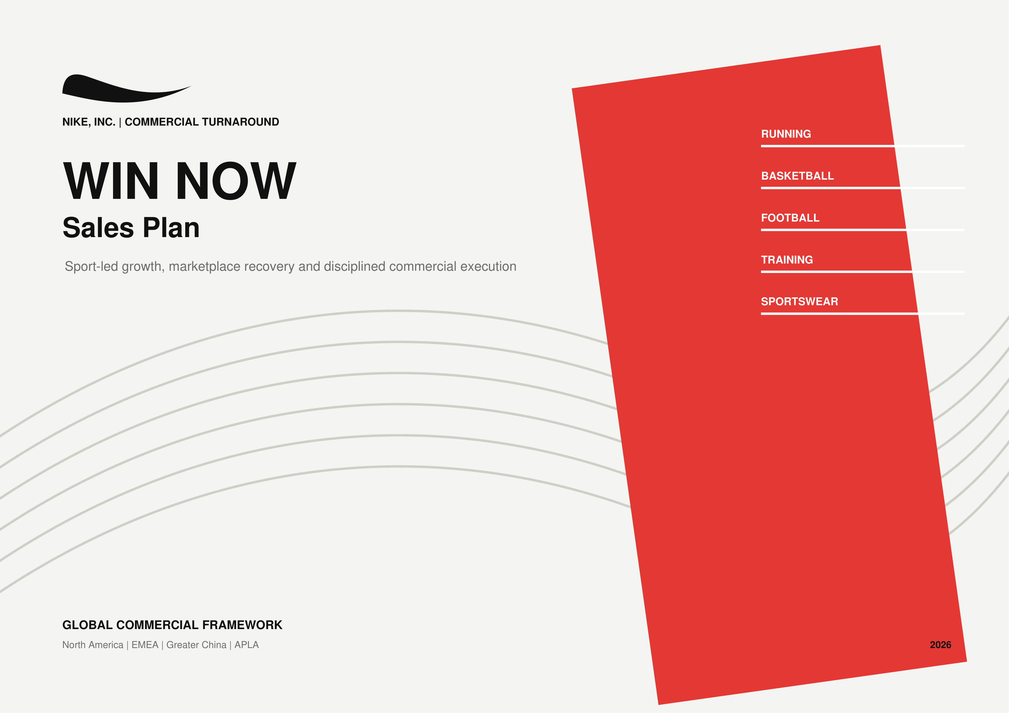 Nike's Win Now Sales Plan — page 1