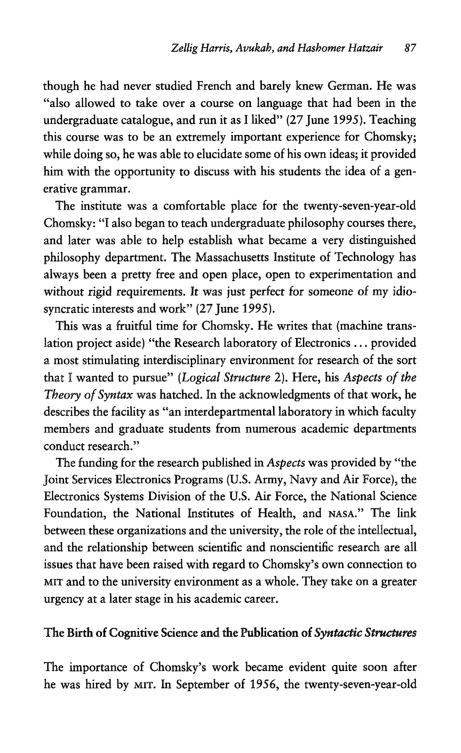 Noam Chomsky A Life of Dissent Biography — page 101