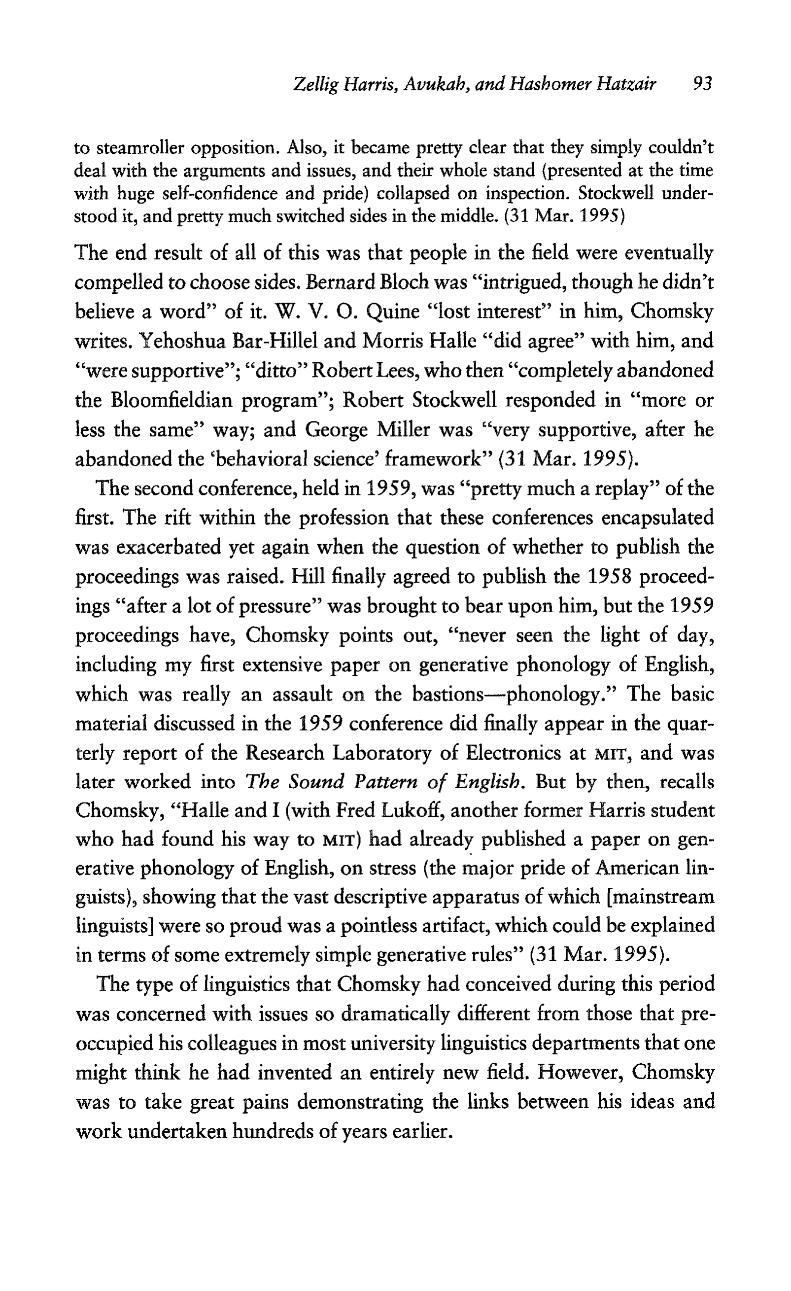 Noam Chomsky A Life of Dissent Biography — page 107