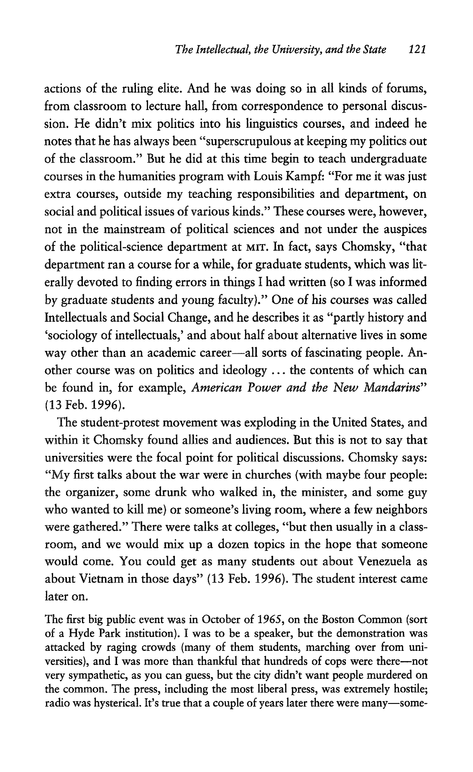 Noam Chomsky A Life of Dissent Biography — page 135