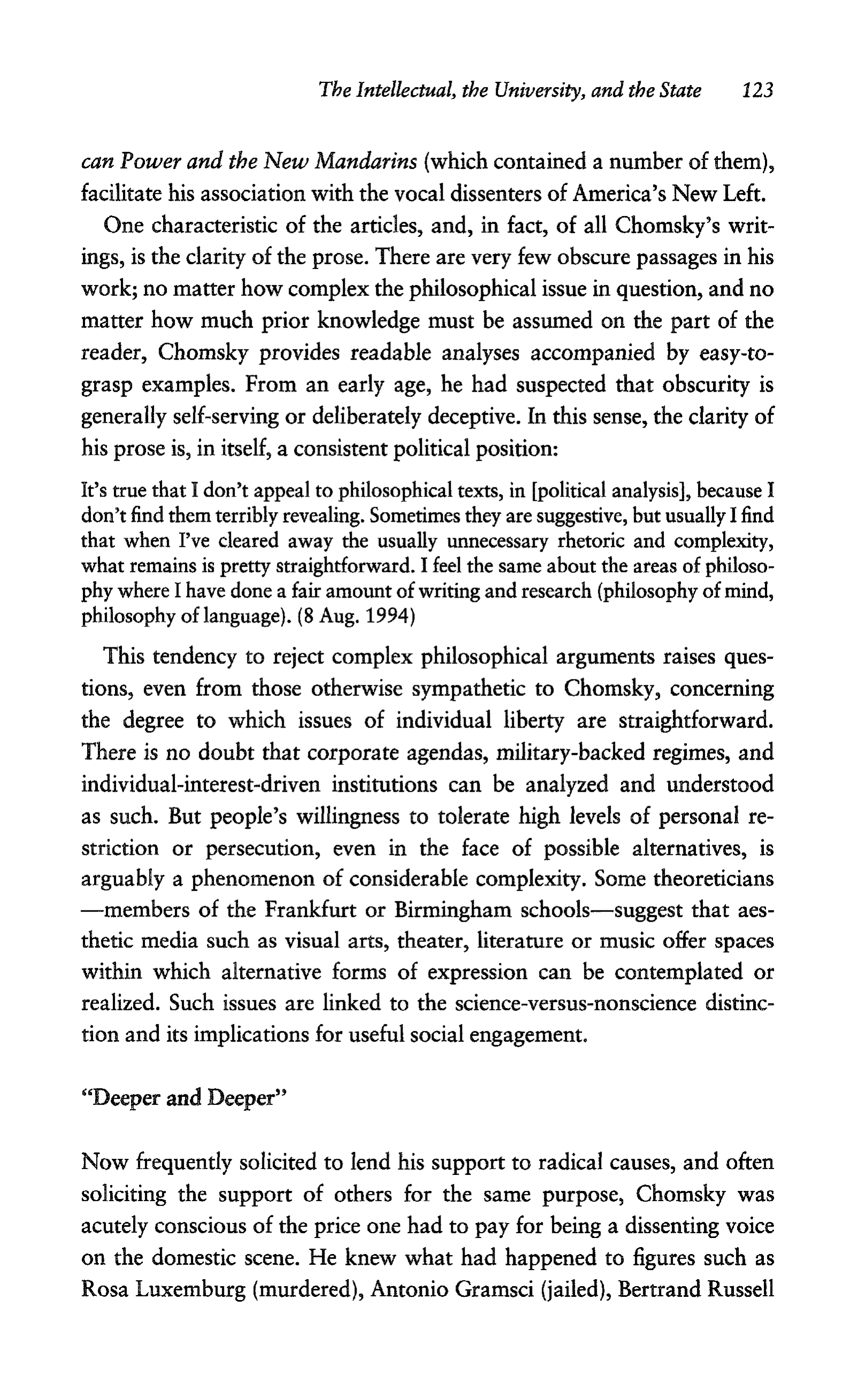 Noam Chomsky A Life of Dissent Biography — page 137