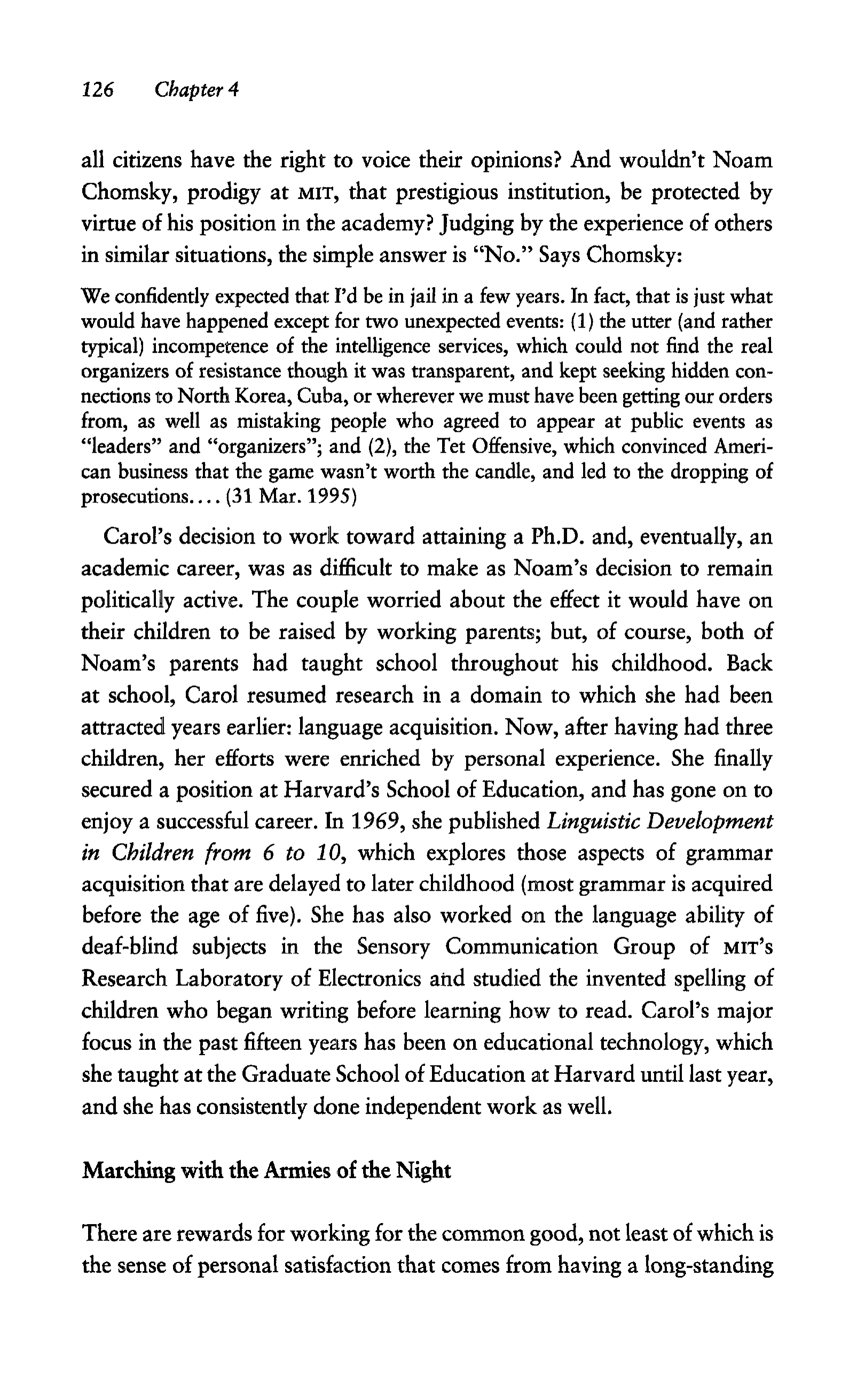 Noam Chomsky A Life of Dissent Biography — page 140