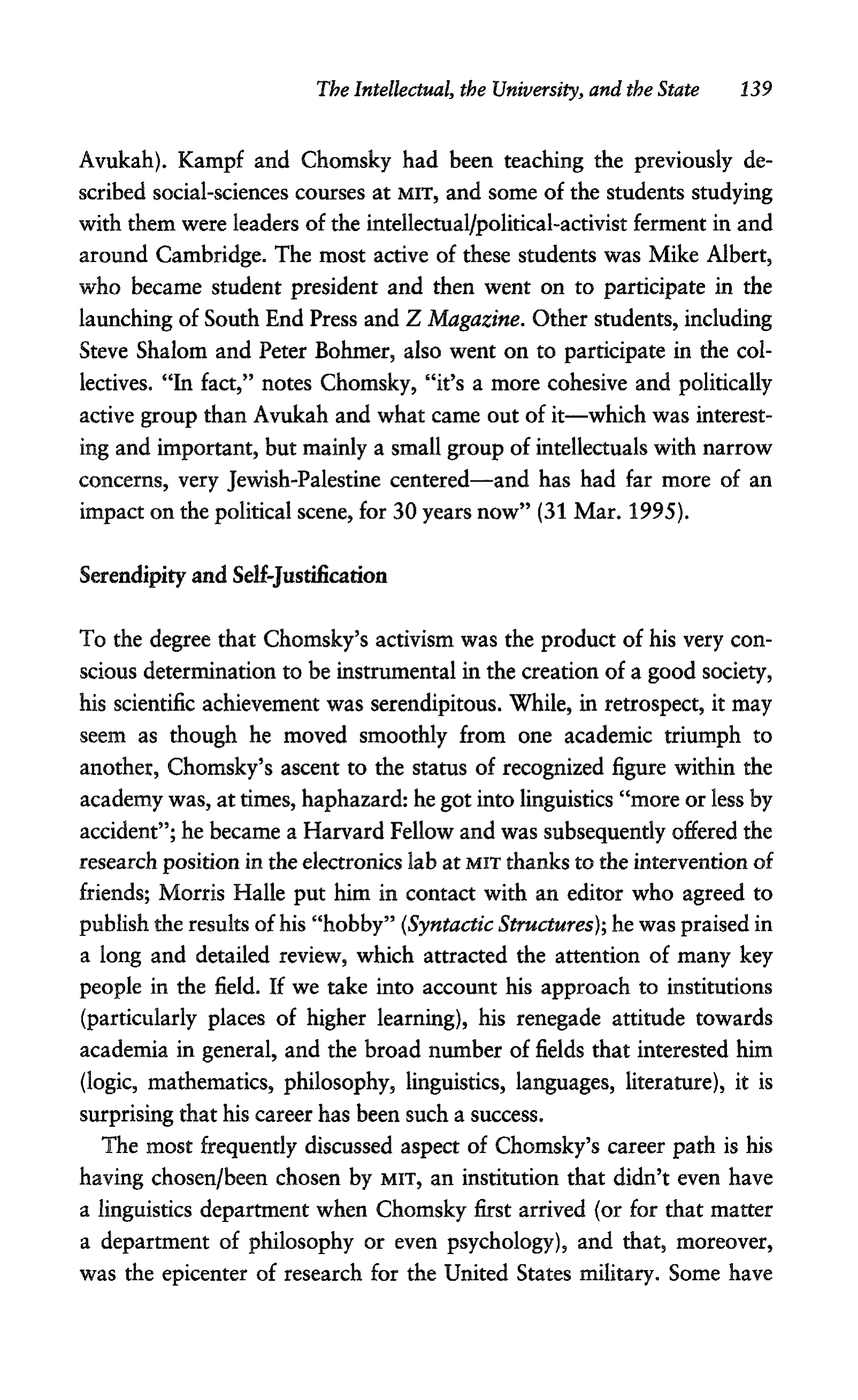 Noam Chomsky A Life of Dissent Biography — page 153