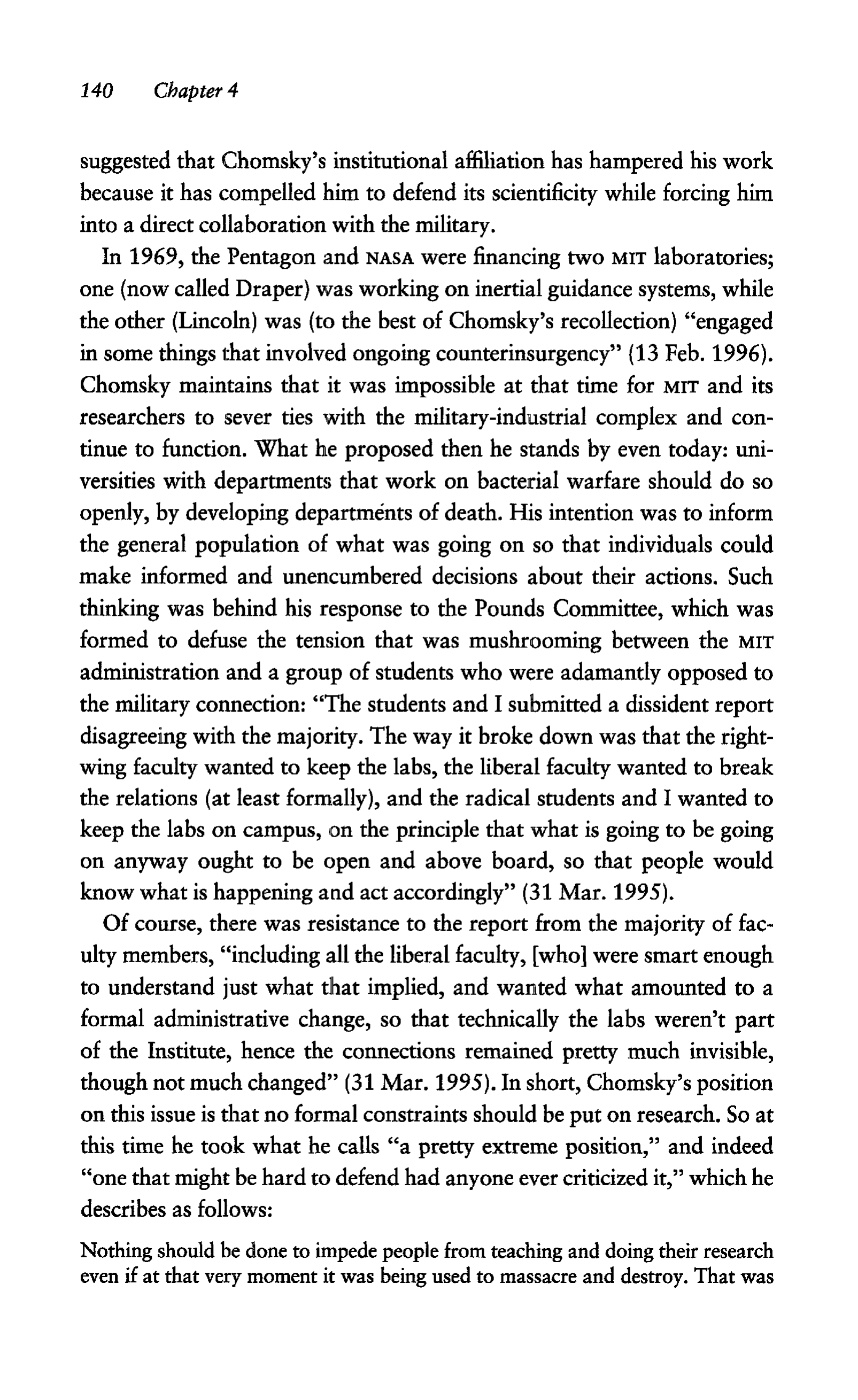 Noam Chomsky A Life of Dissent Biography — page 154