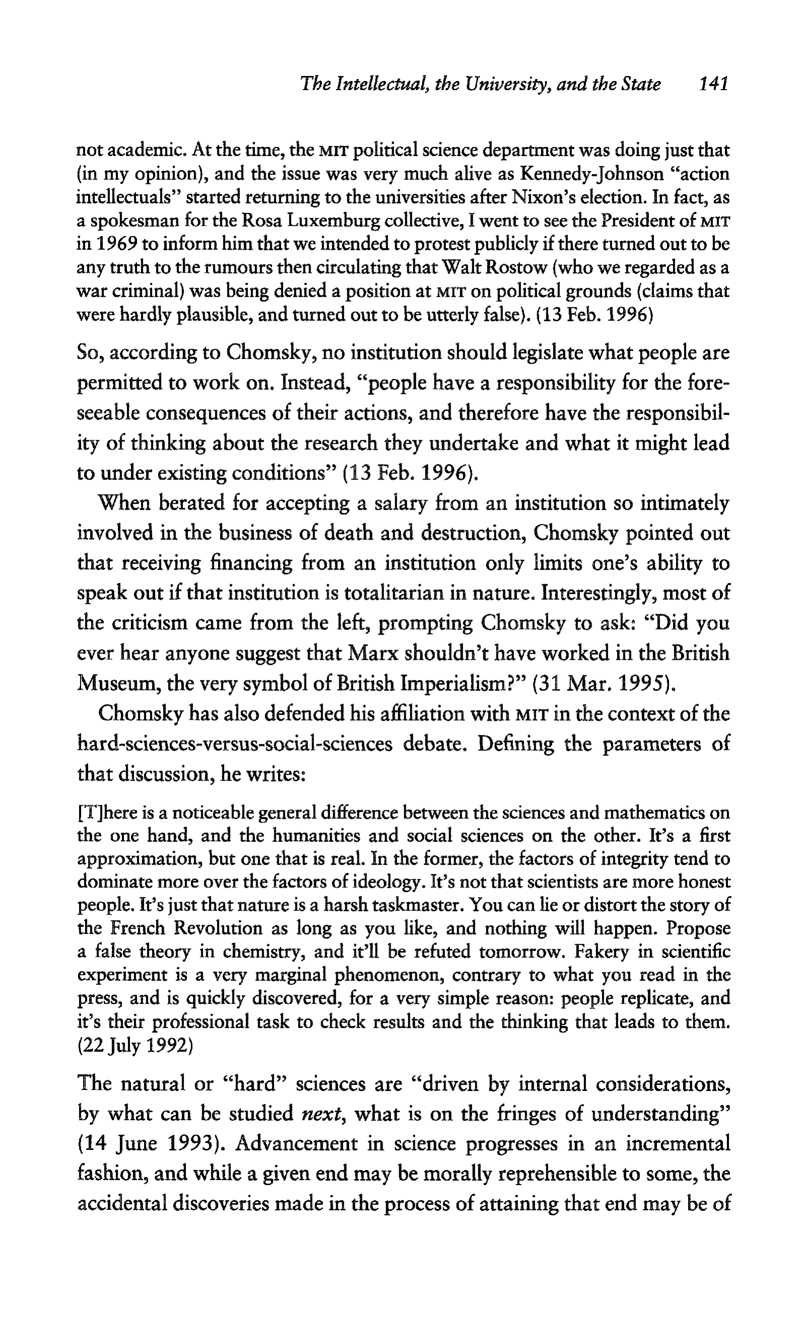 Noam Chomsky A Life of Dissent Biography — page 155