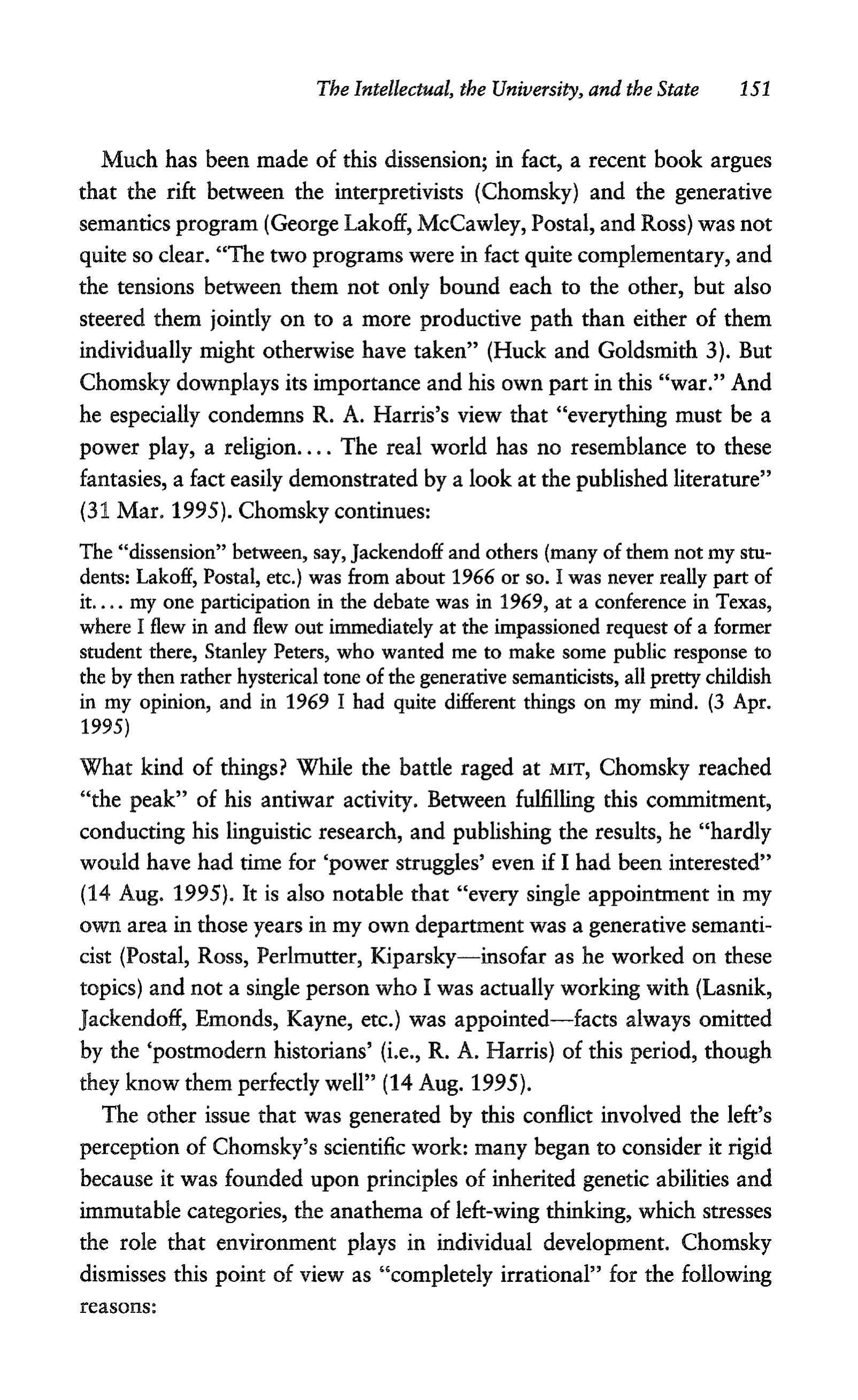 Noam Chomsky A Life of Dissent Biography — page 165