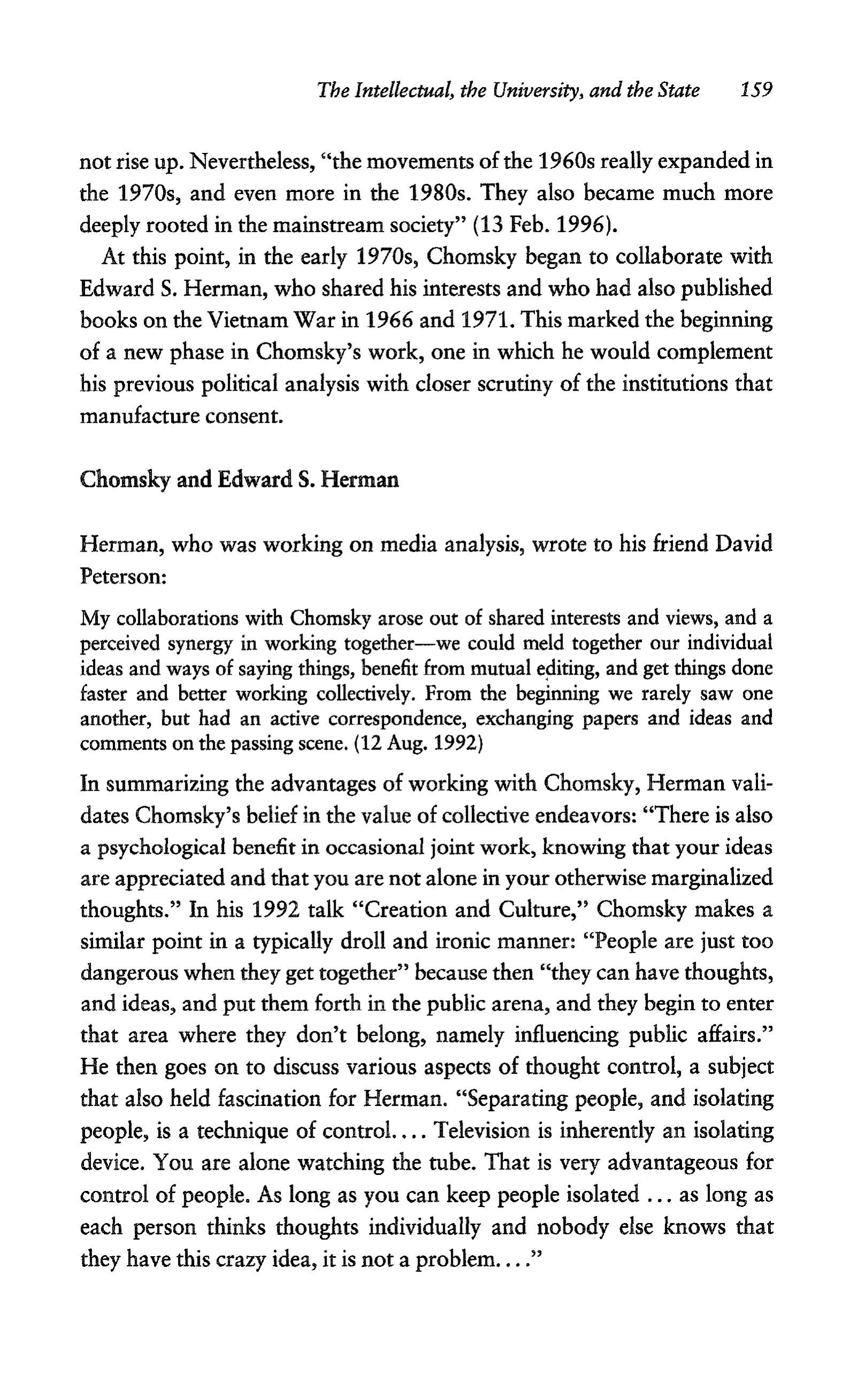 Noam Chomsky A Life of Dissent Biography — page 173