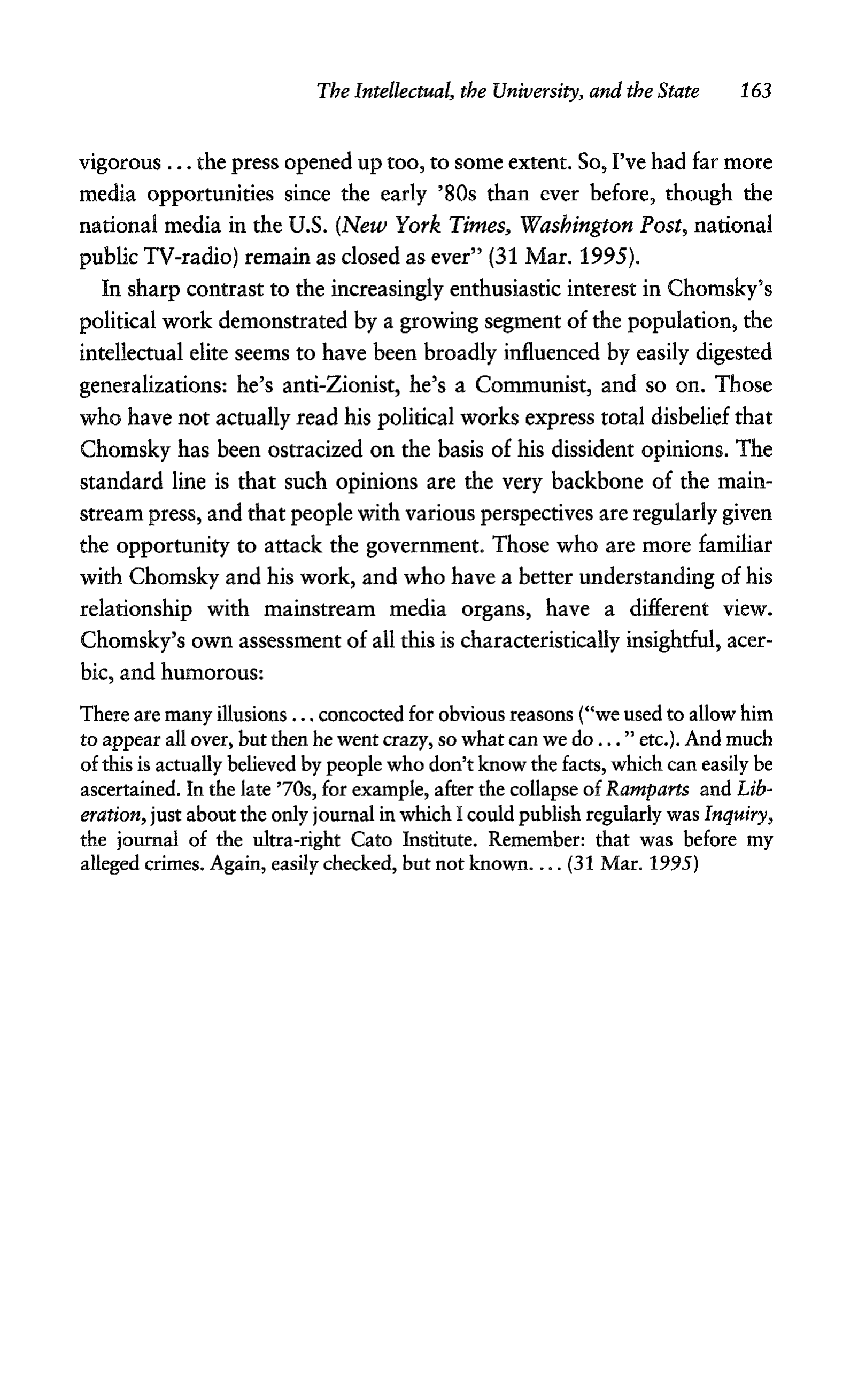 Noam Chomsky A Life of Dissent Biography — page 177