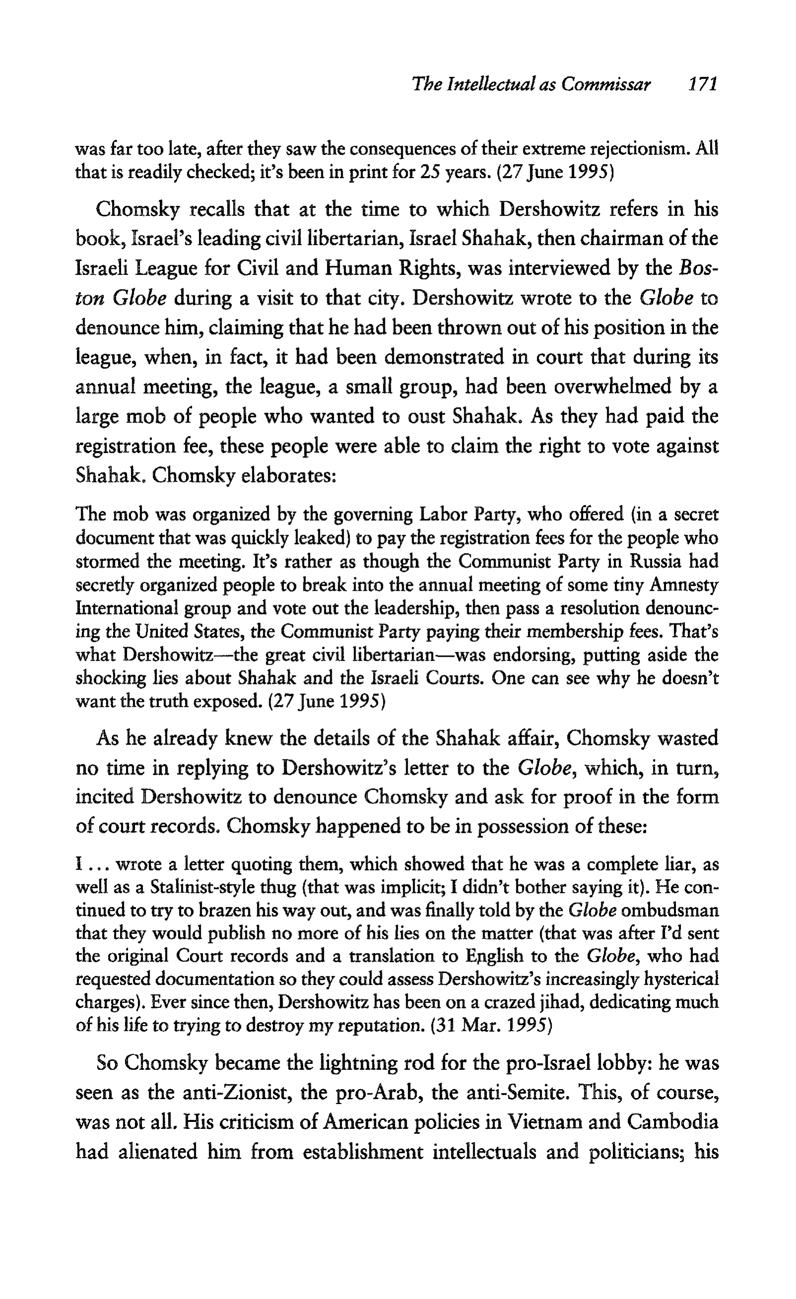 Noam Chomsky A Life of Dissent Biography — page 185