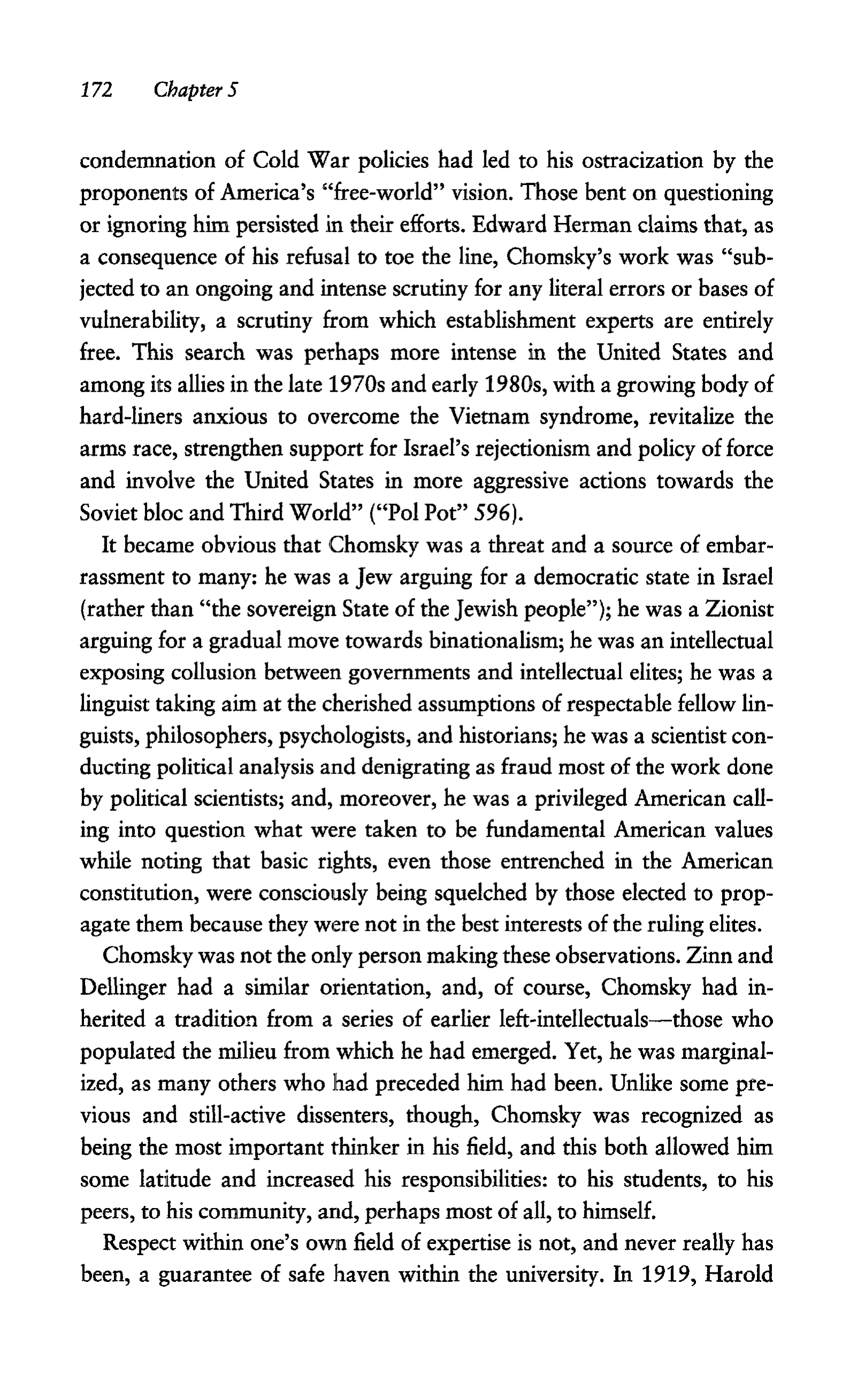 Noam Chomsky A Life of Dissent Biography — page 186