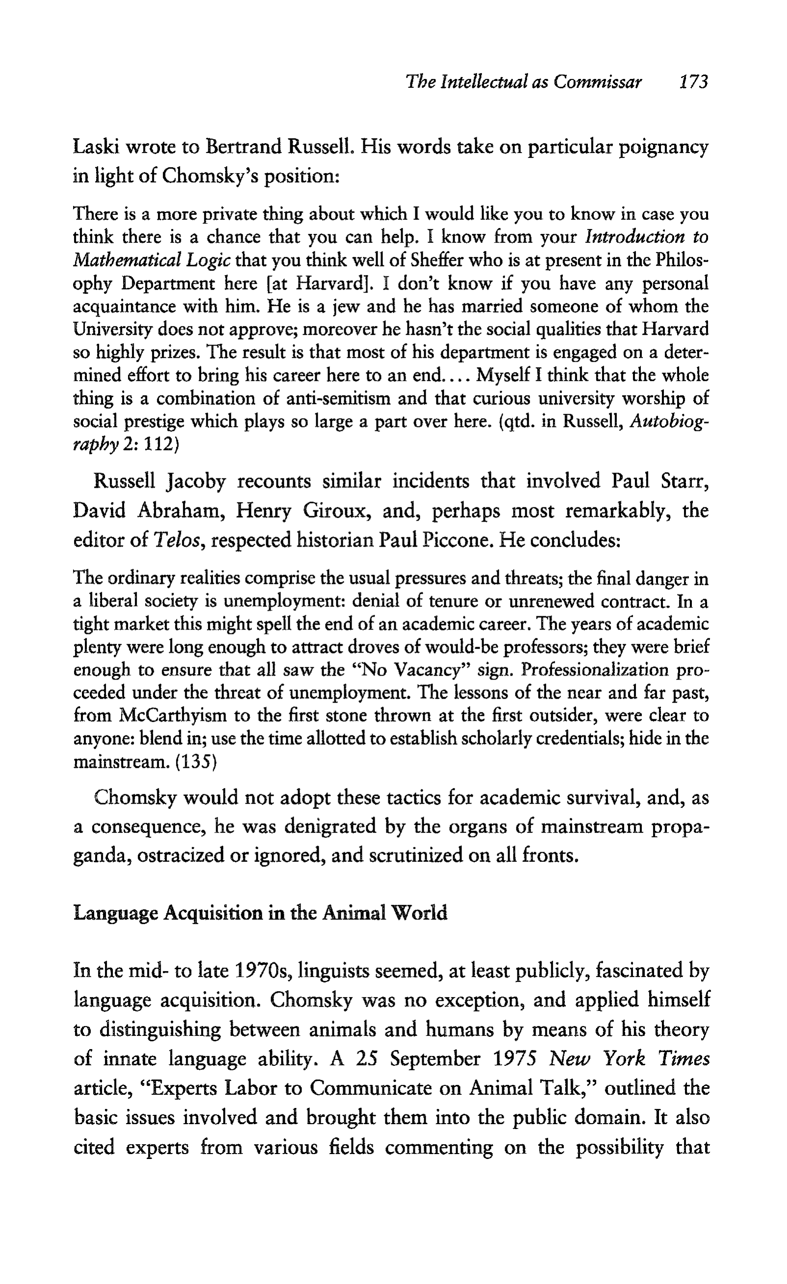 Noam Chomsky A Life of Dissent Biography — page 187