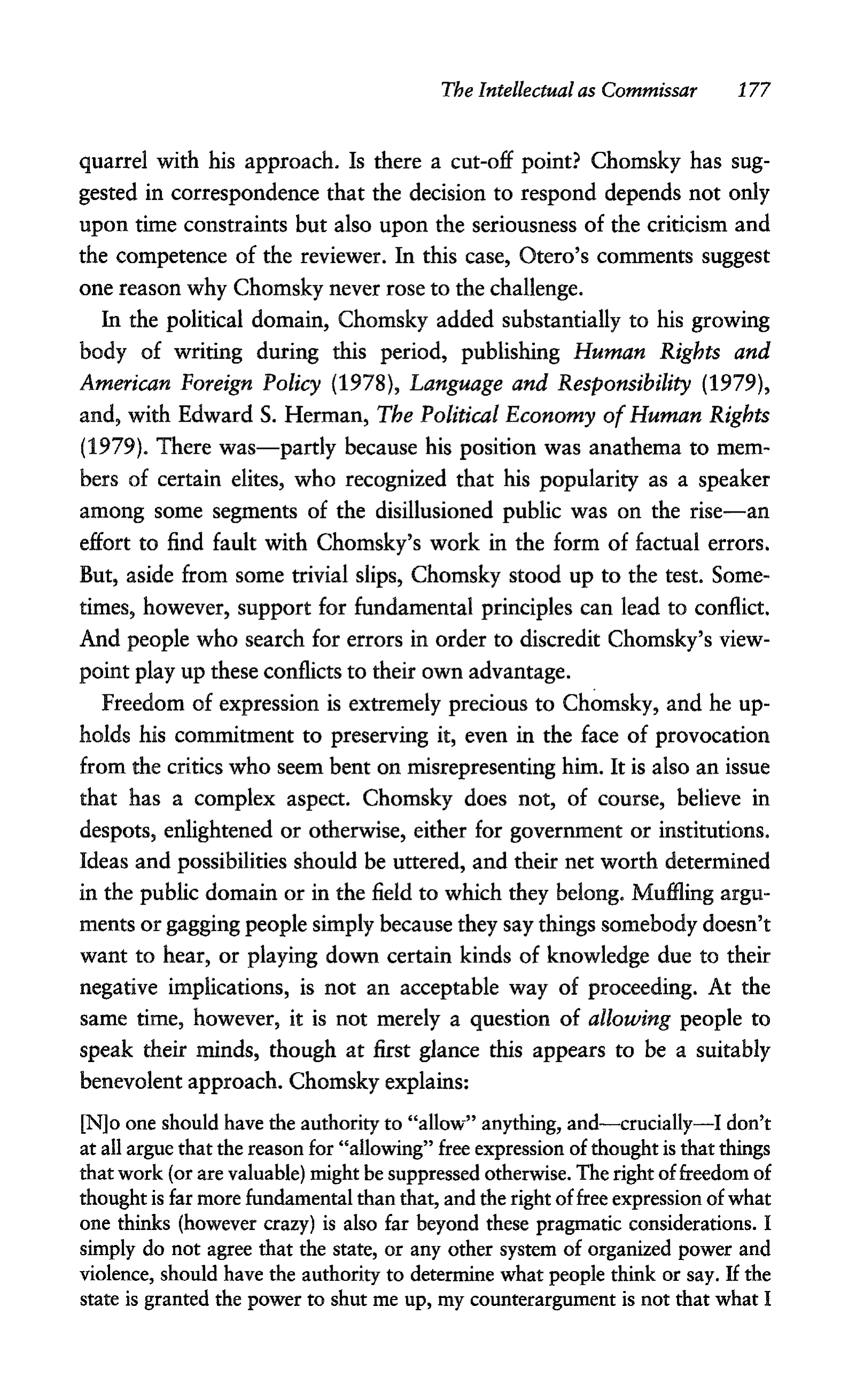 Noam Chomsky A Life of Dissent Biography — page 191
