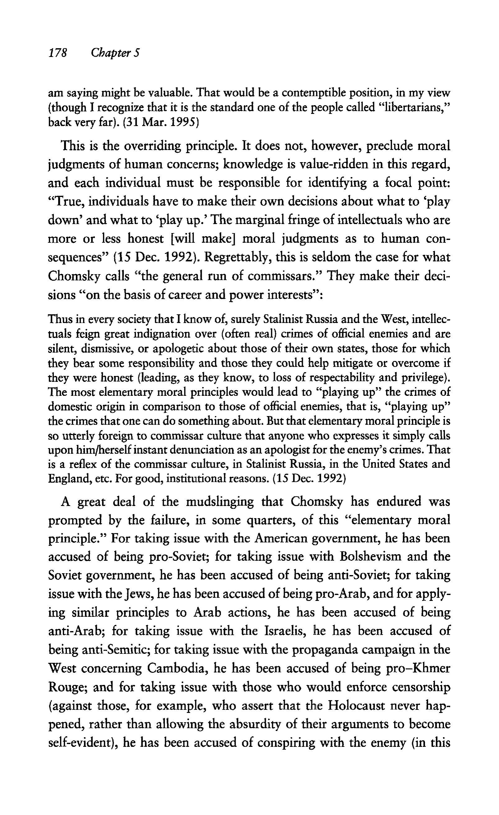 Noam Chomsky A Life of Dissent Biography — page 192