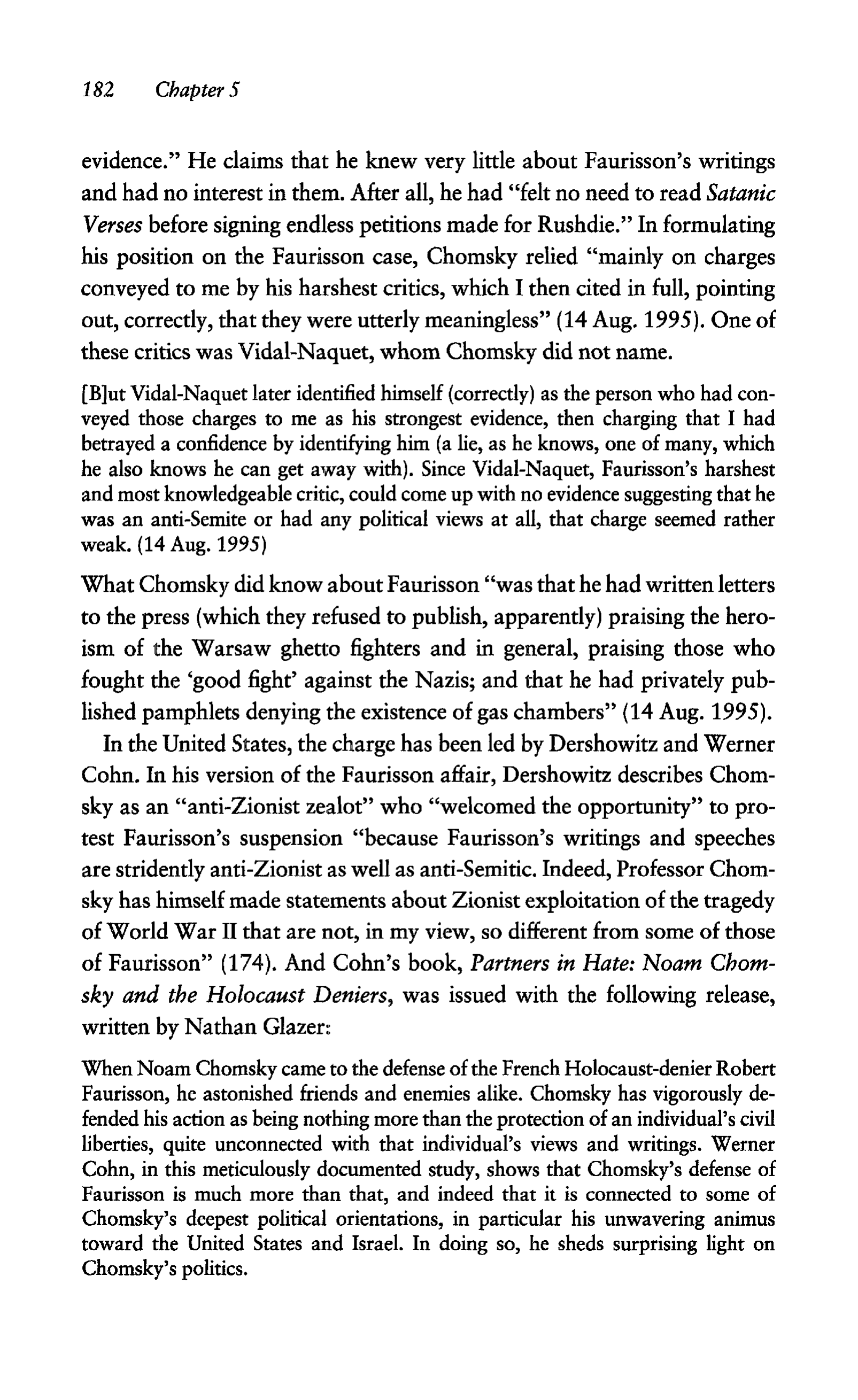 Noam Chomsky A Life of Dissent Biography — page 196