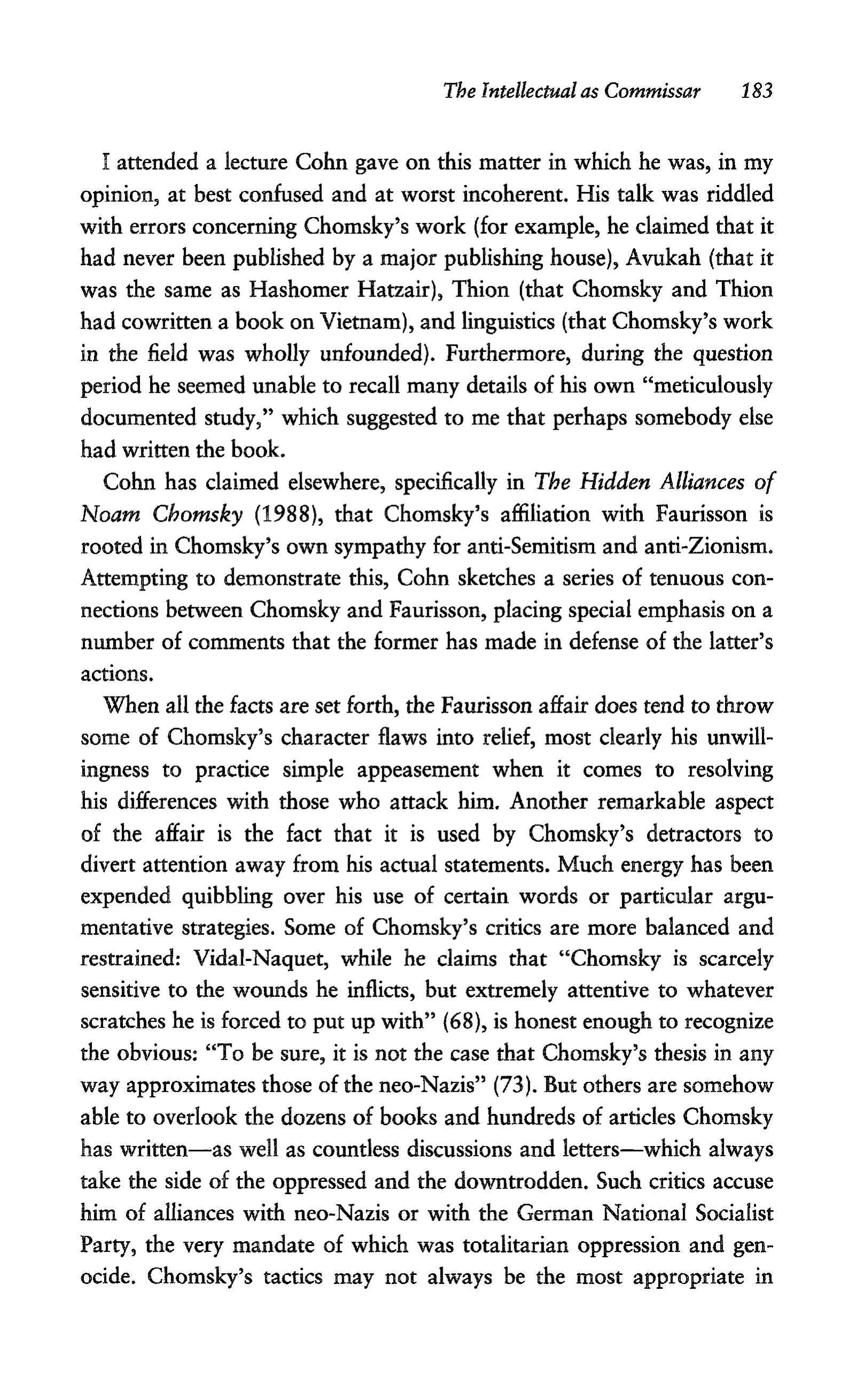 Noam Chomsky A Life of Dissent Biography — page 197