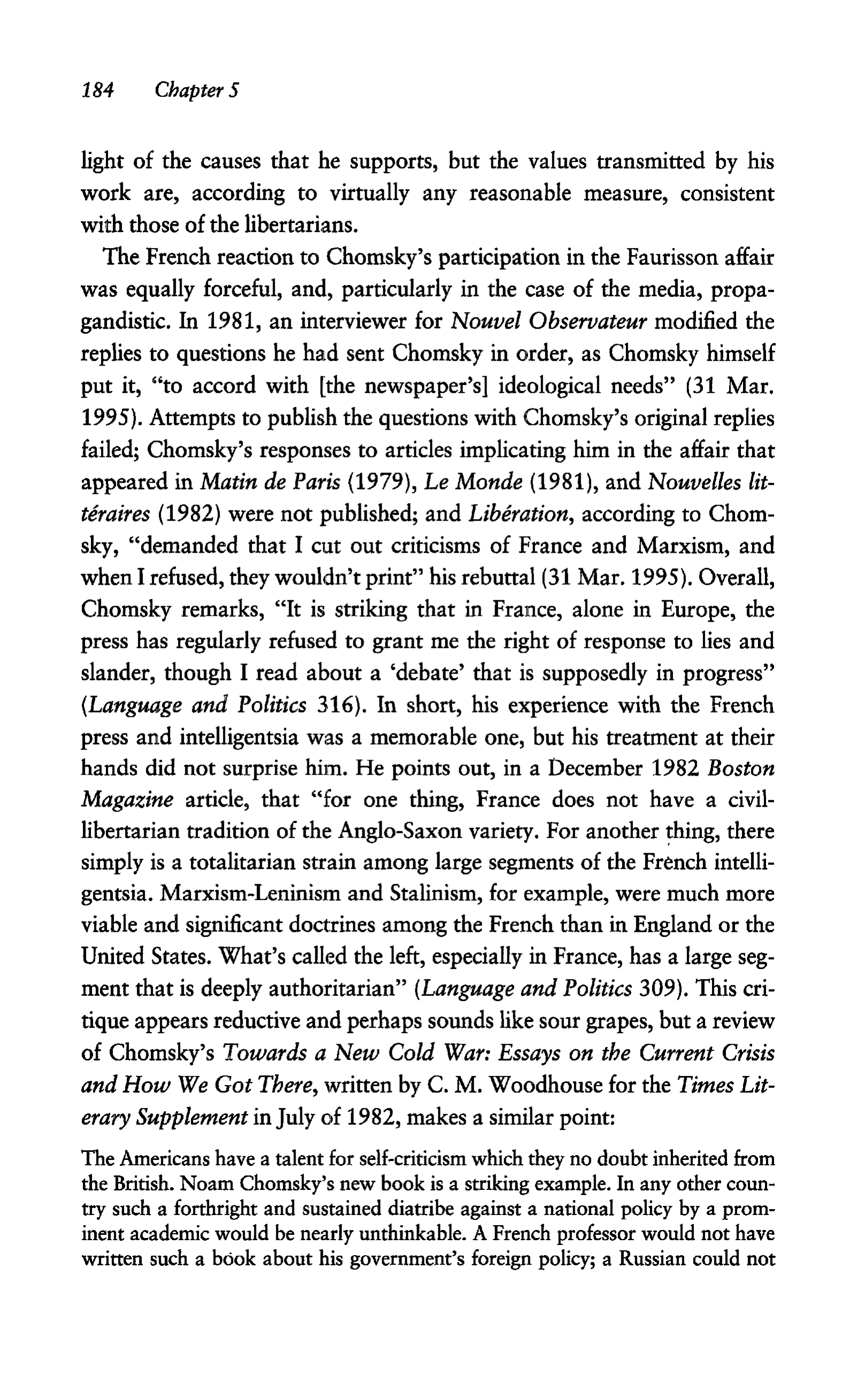 Noam Chomsky A Life of Dissent Biography — page 198