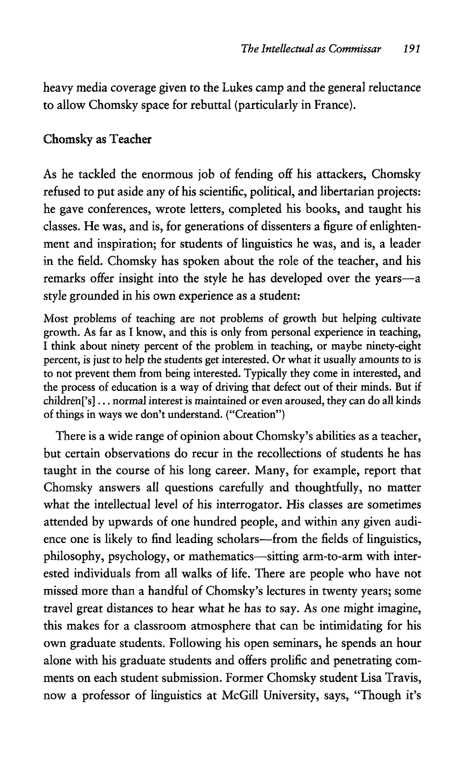 Noam Chomsky A Life of Dissent Biography — page 205