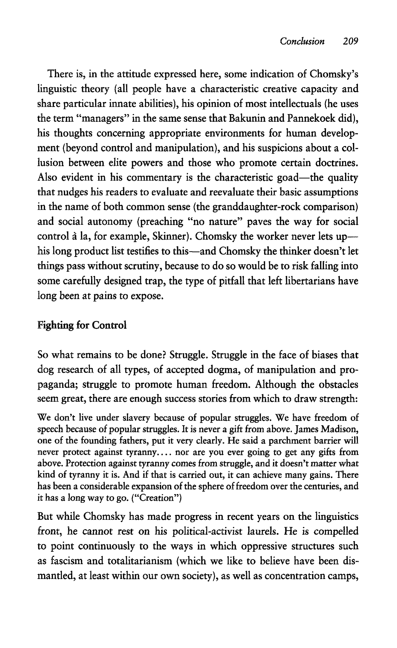 Noam Chomsky A Life of Dissent Biography — page 223