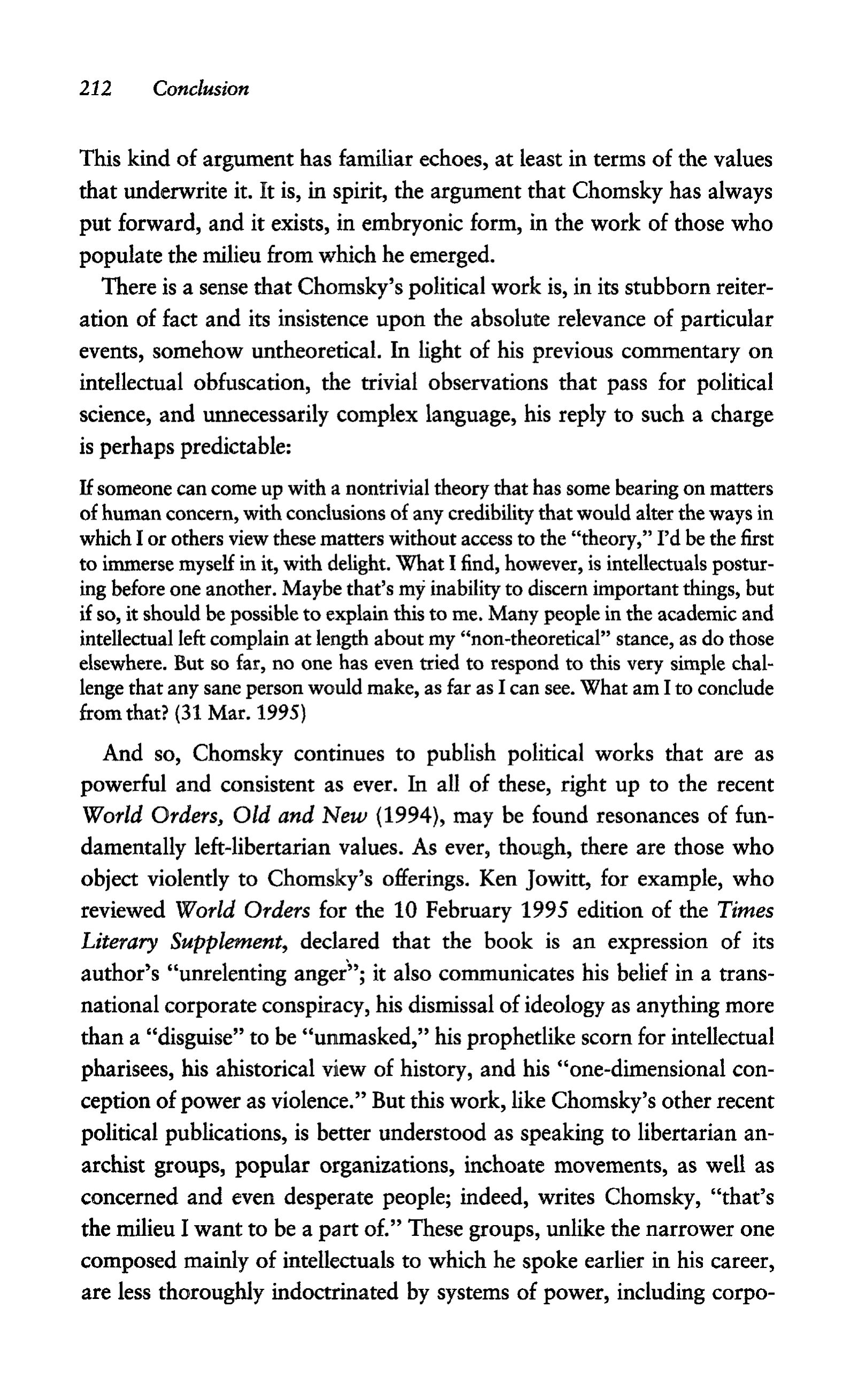 Noam Chomsky A Life of Dissent Biography — page 226