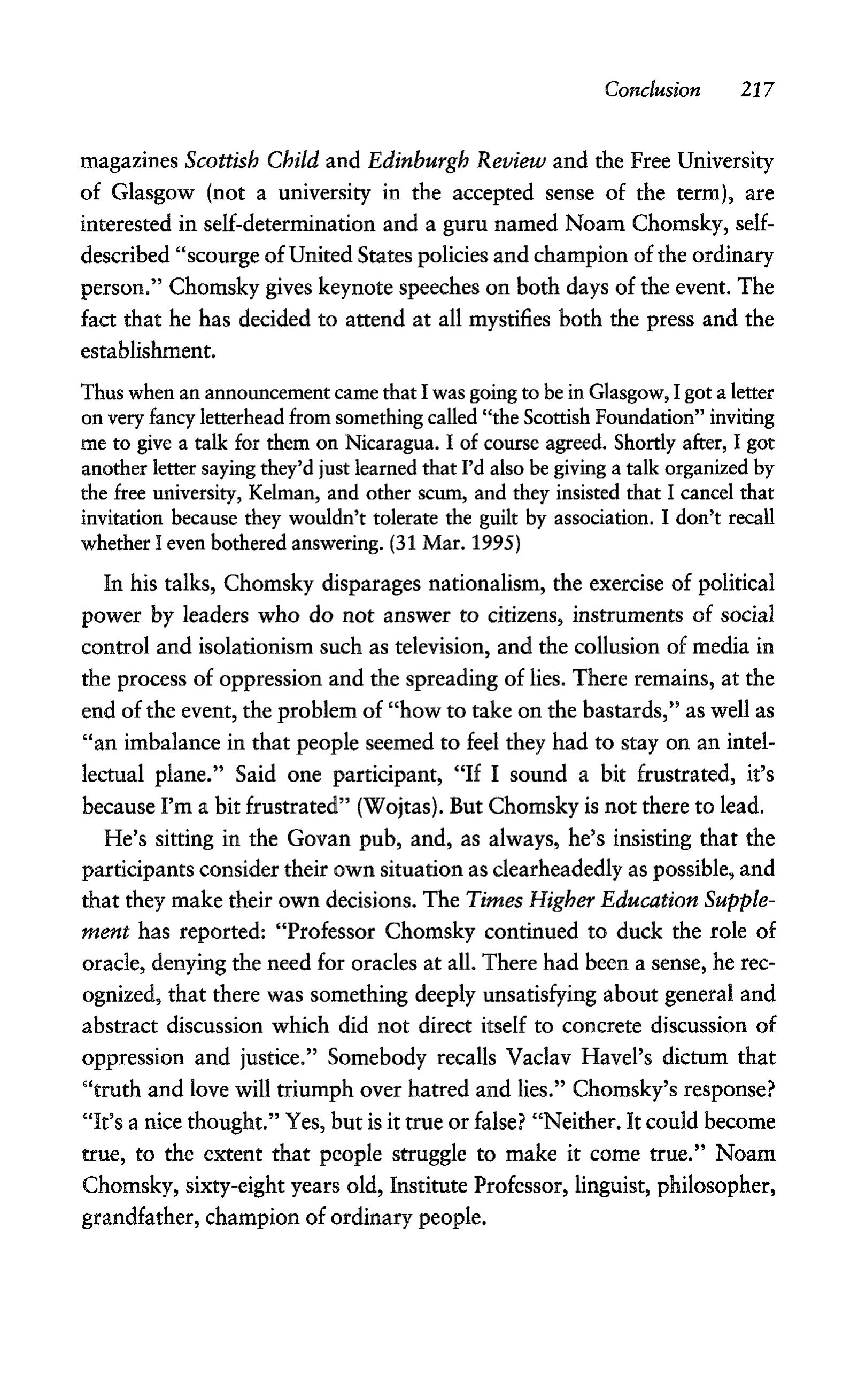 Noam Chomsky A Life of Dissent Biography — page 231