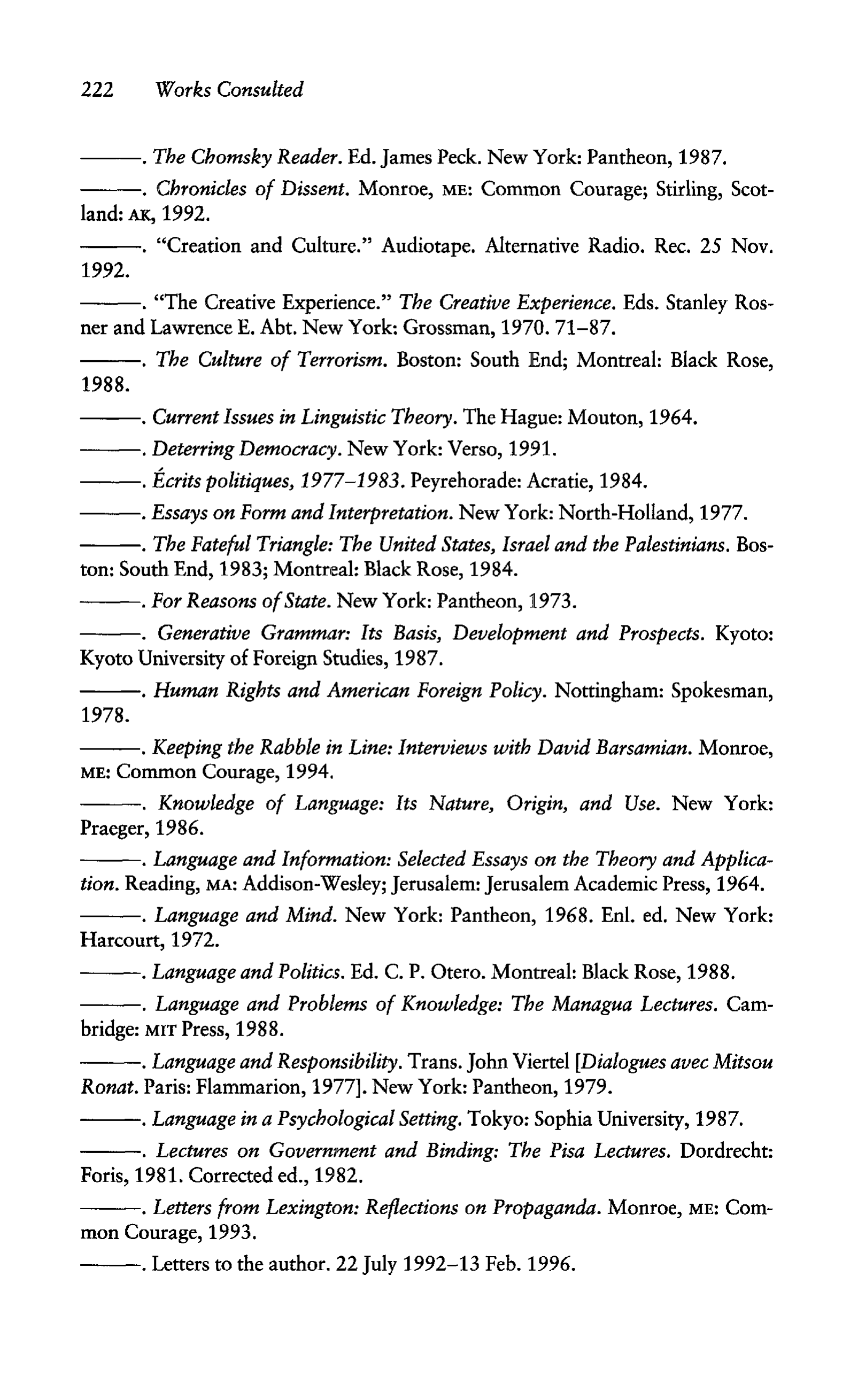 Noam Chomsky A Life of Dissent Biography — page 236
