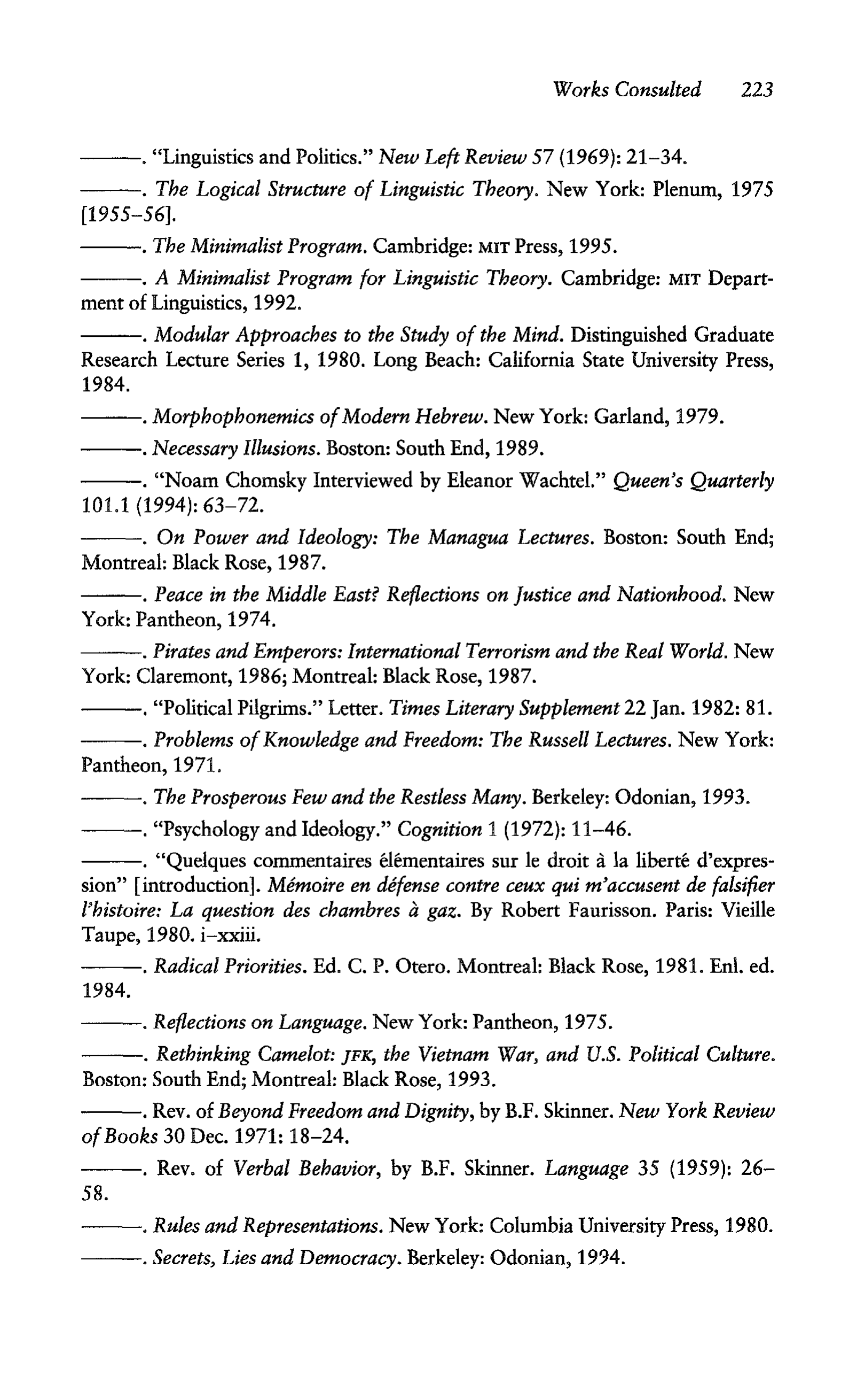 Noam Chomsky A Life of Dissent Biography — page 237