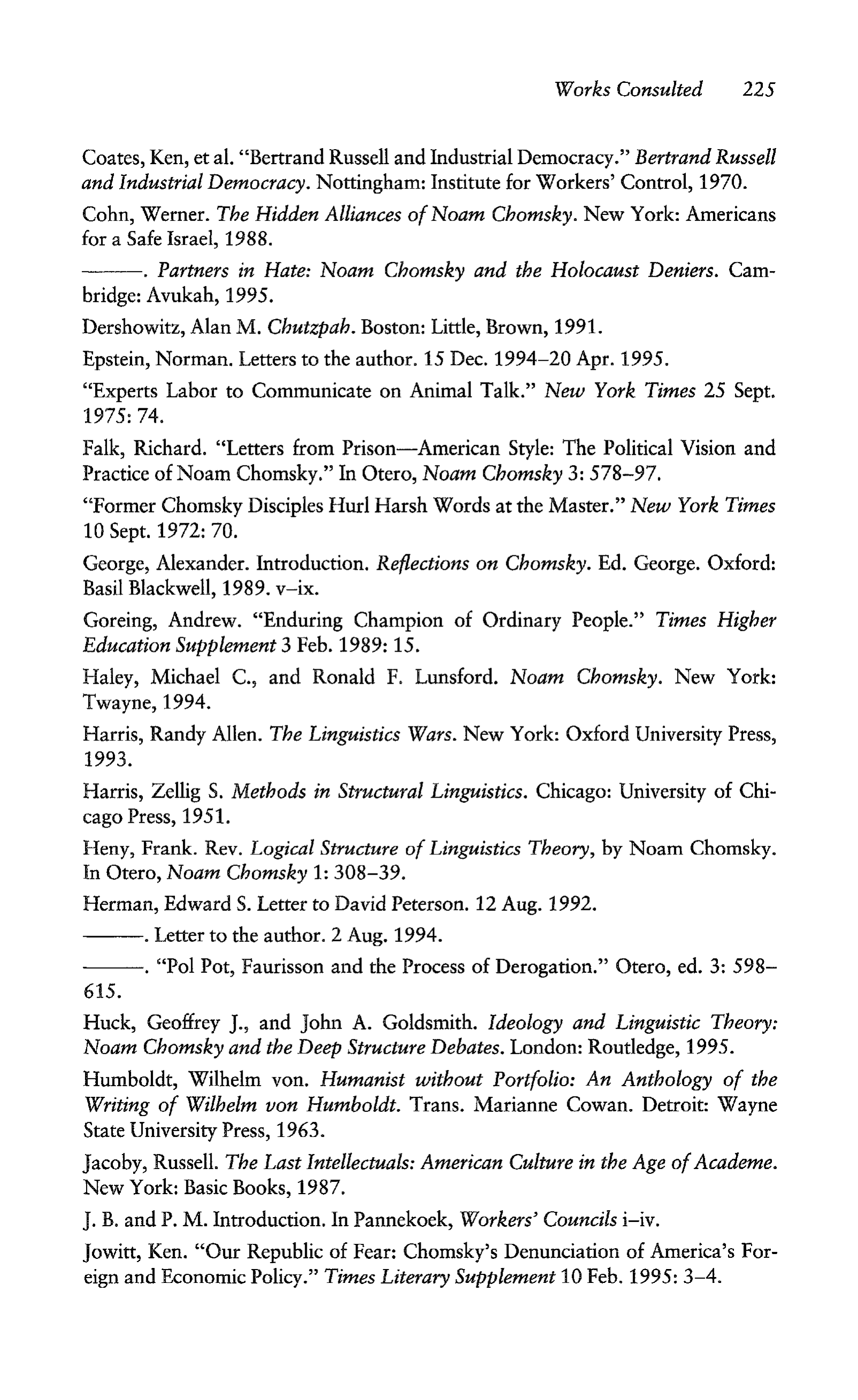 Noam Chomsky A Life of Dissent Biography — page 239