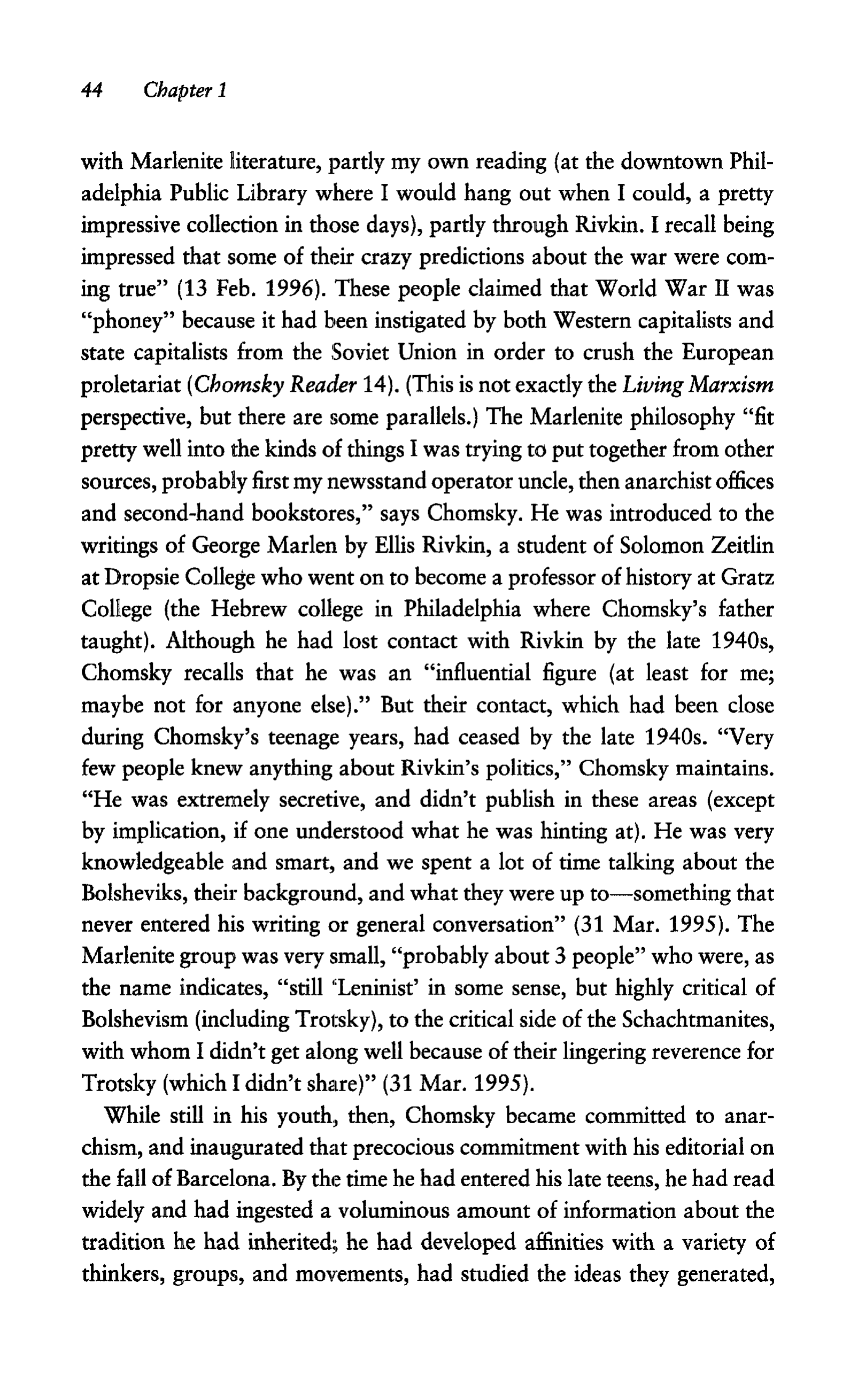 Noam Chomsky A Life of Dissent Biography — page 58