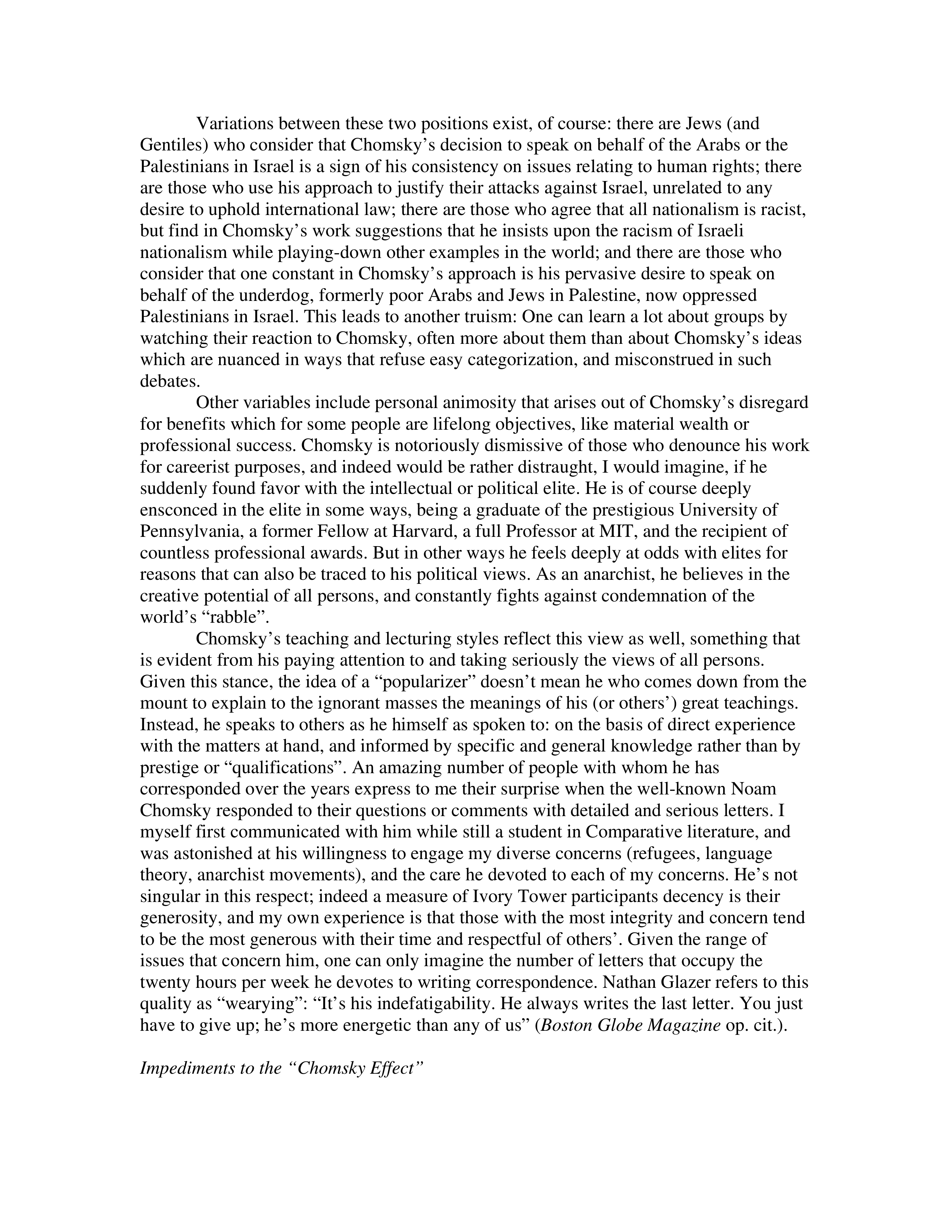 Noam Chomsky The Chomsky Effect Biography — page 11