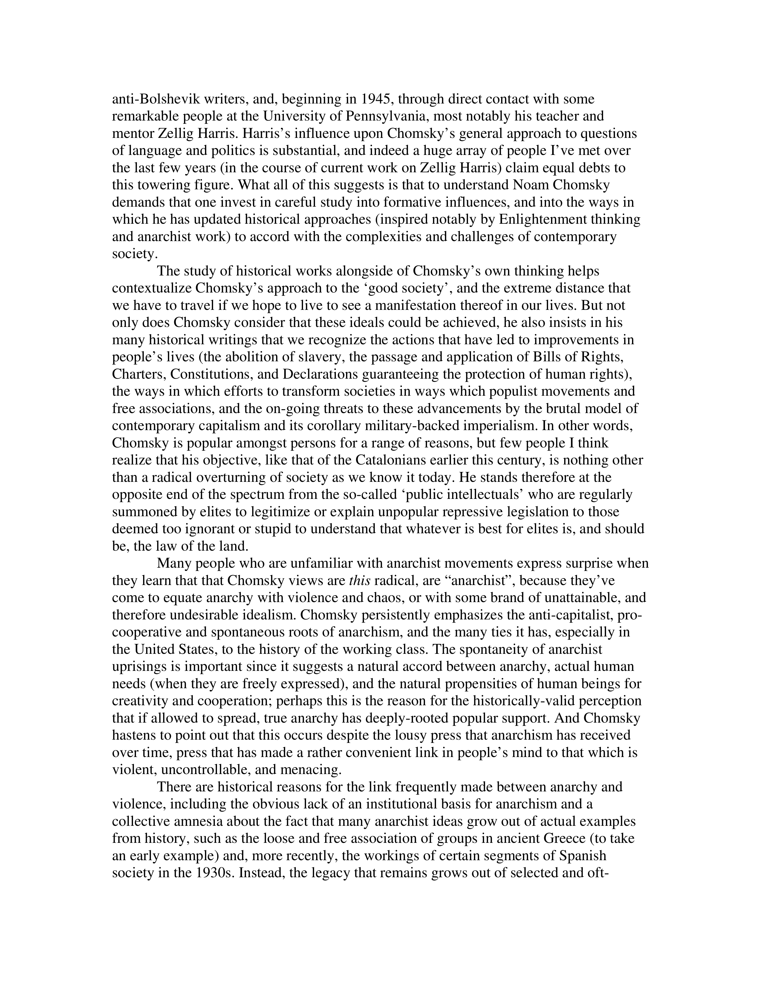 Noam Chomsky The Chomsky Effect Biography — page 3