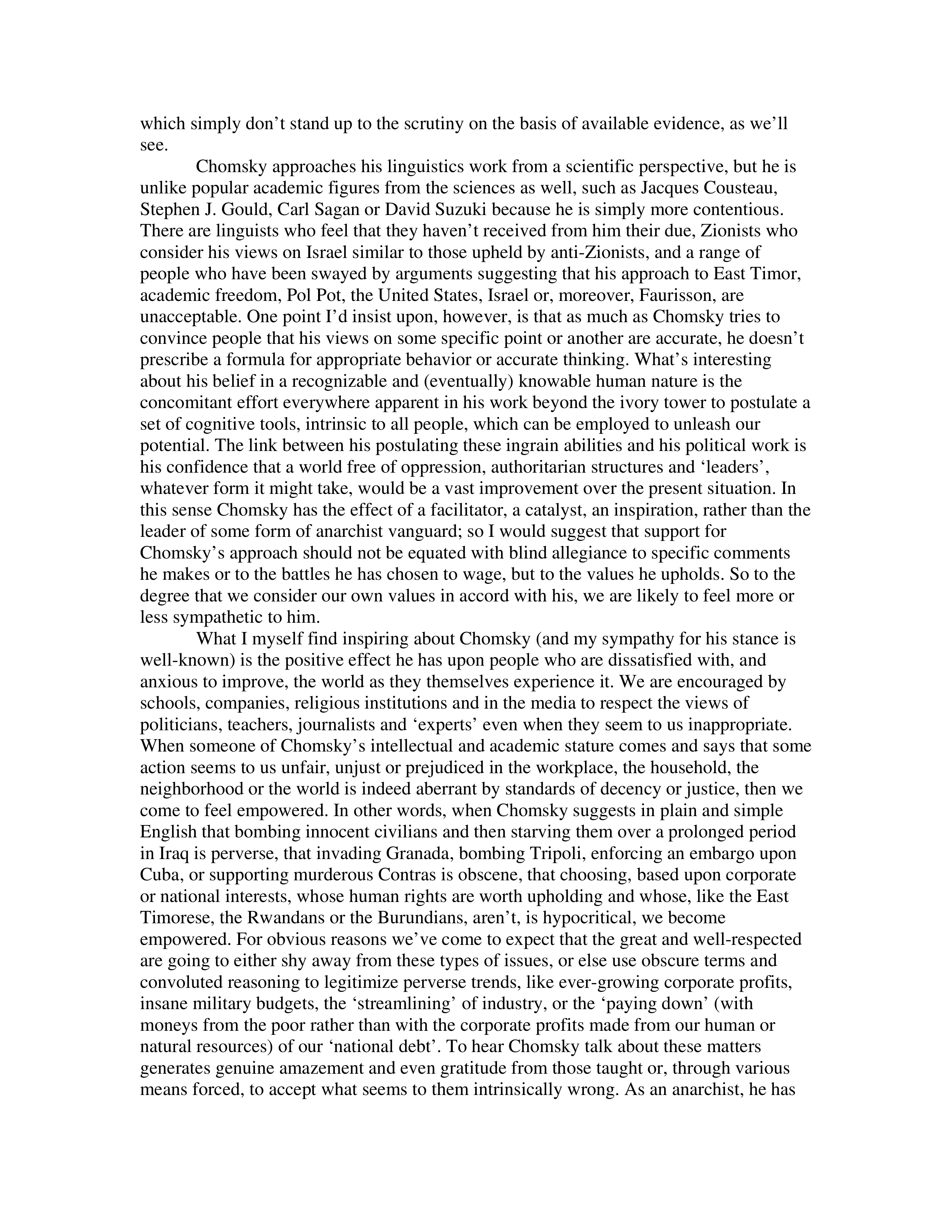 Noam Chomsky The Chomsky Effect Biography — page 5