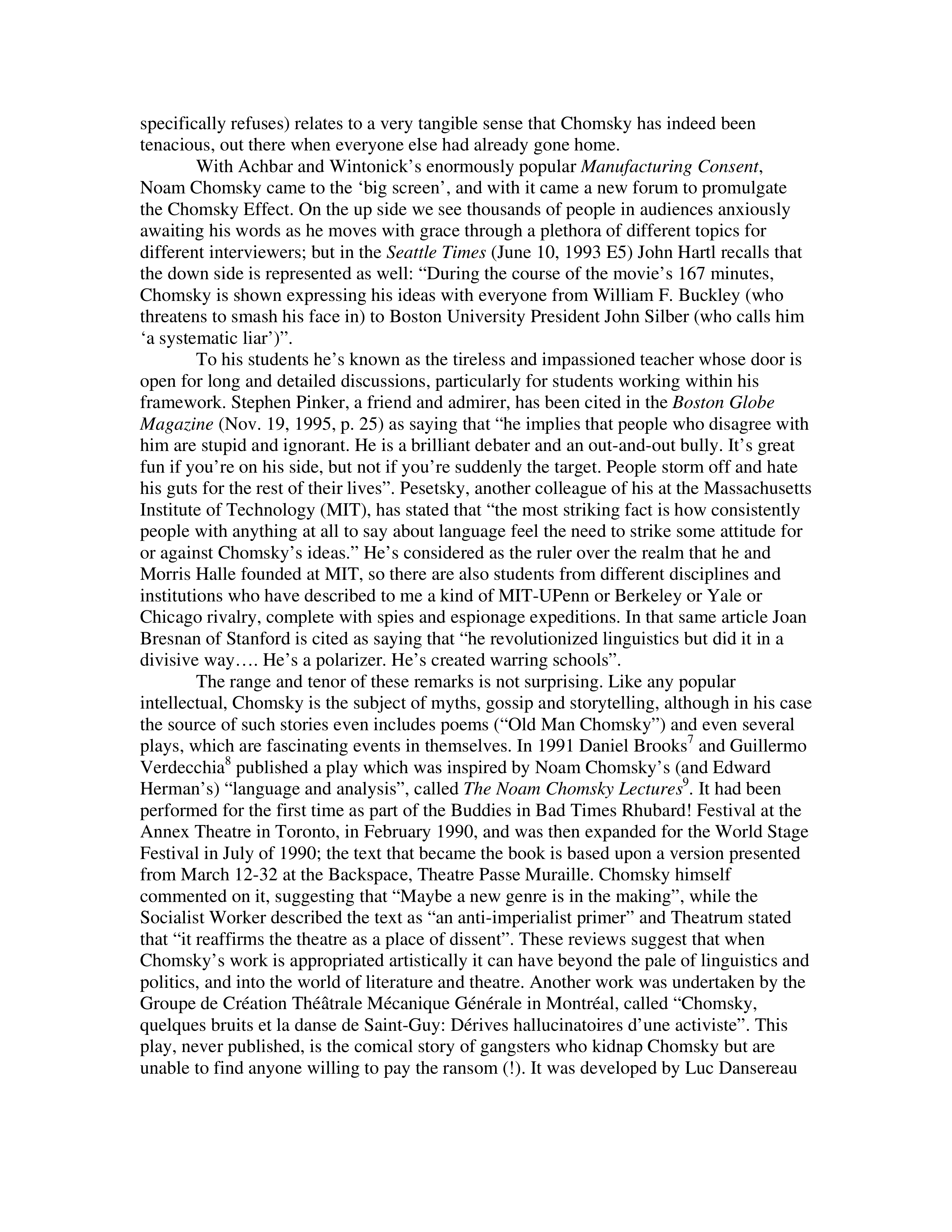 Noam Chomsky The Chomsky Effect Biography — page 8
